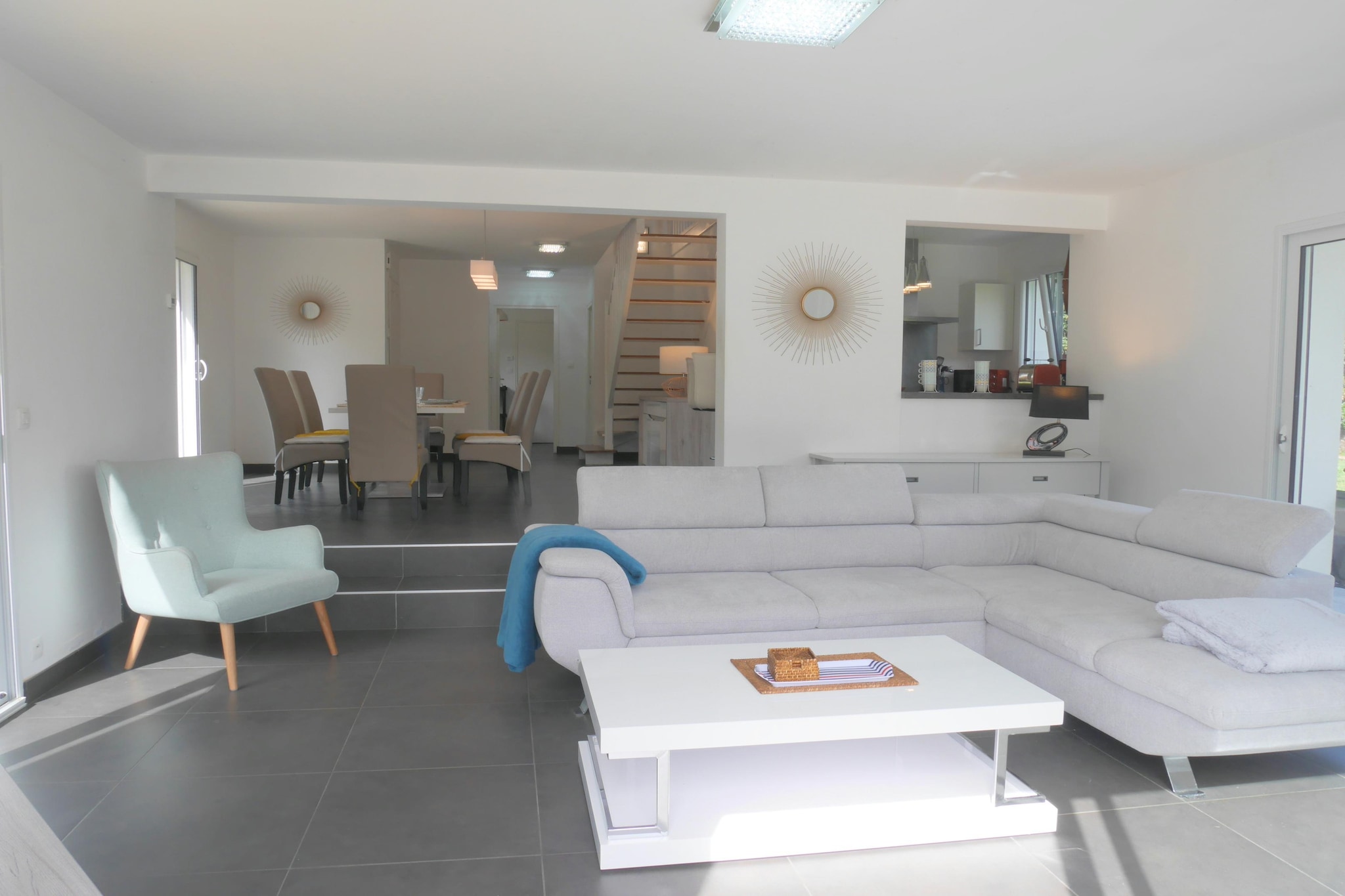 Komfortables Ferienhaus in Douarnenez-Tréboul-Woonkamer