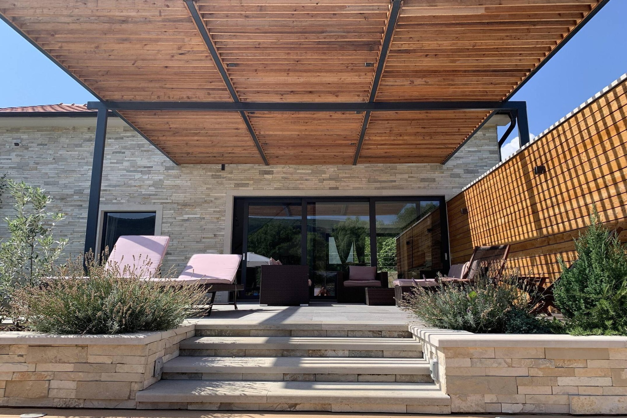 Luxury Villa Prolozac-Terrasse/Balkon