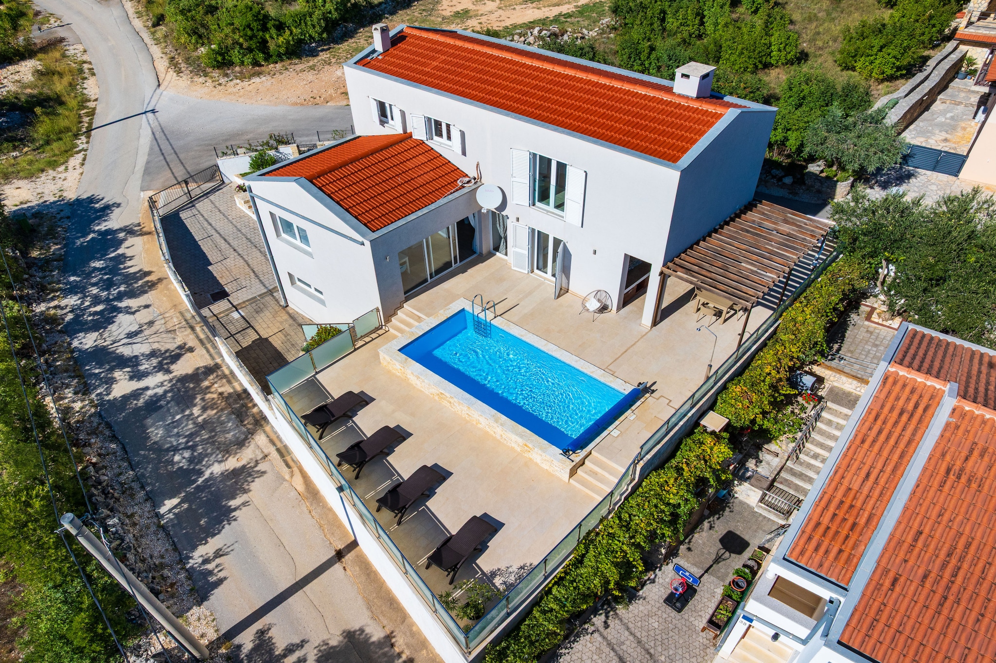 Sea view Villa Anpero-Außenbereich Sommer