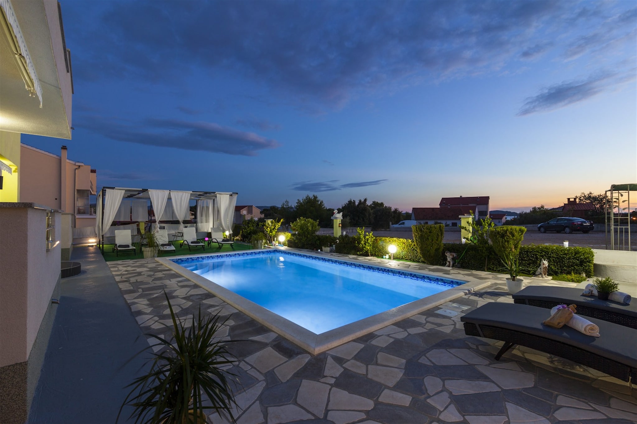 Sea view Villa Brodarica-Schwimmbad