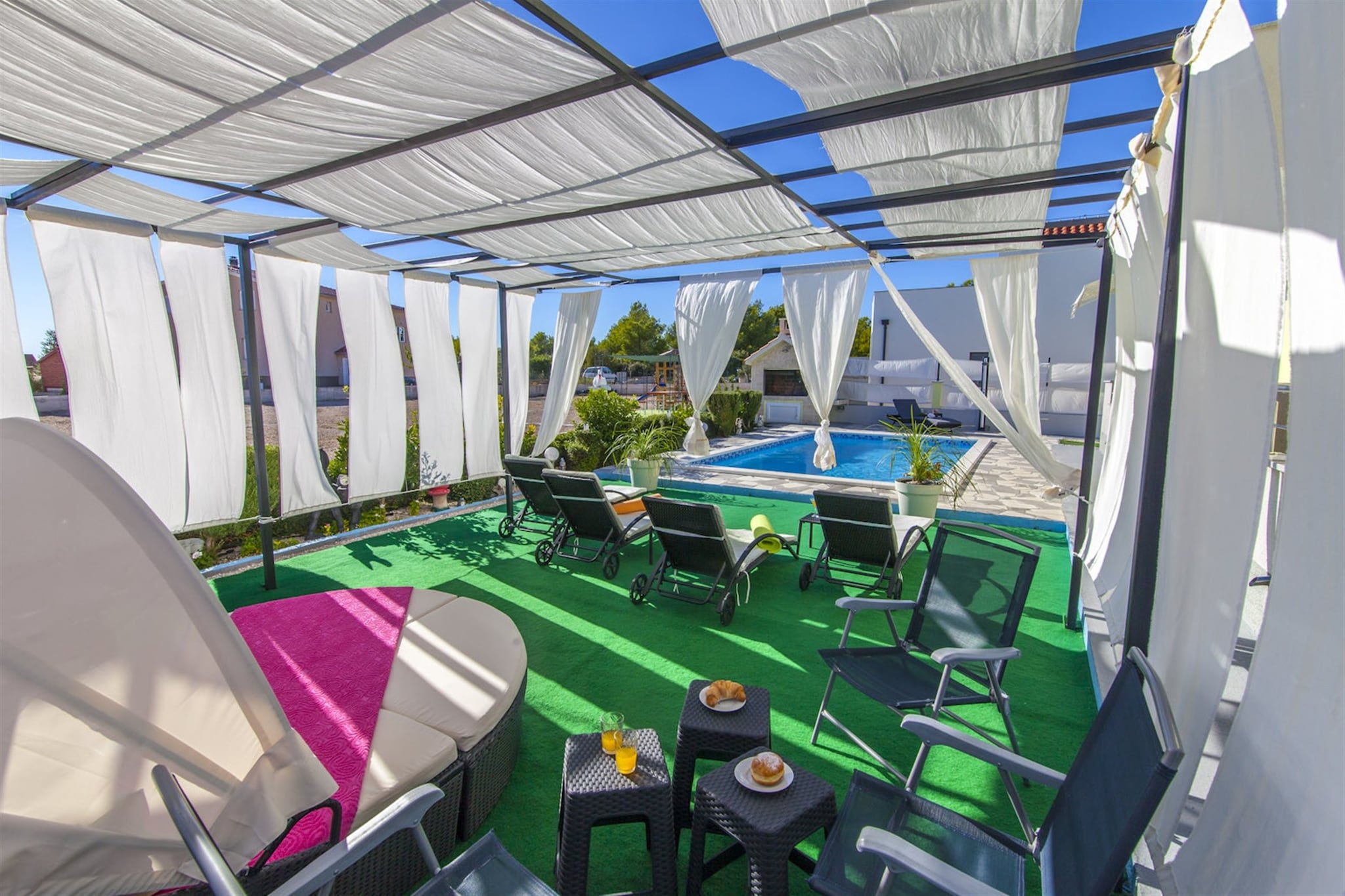 Sea view Villa Brodarica-Schwimmbad