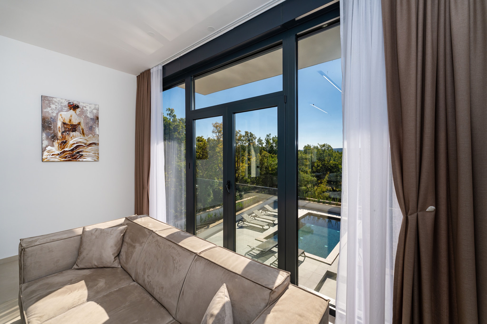 Sea view Villa Senti-Woonkamer