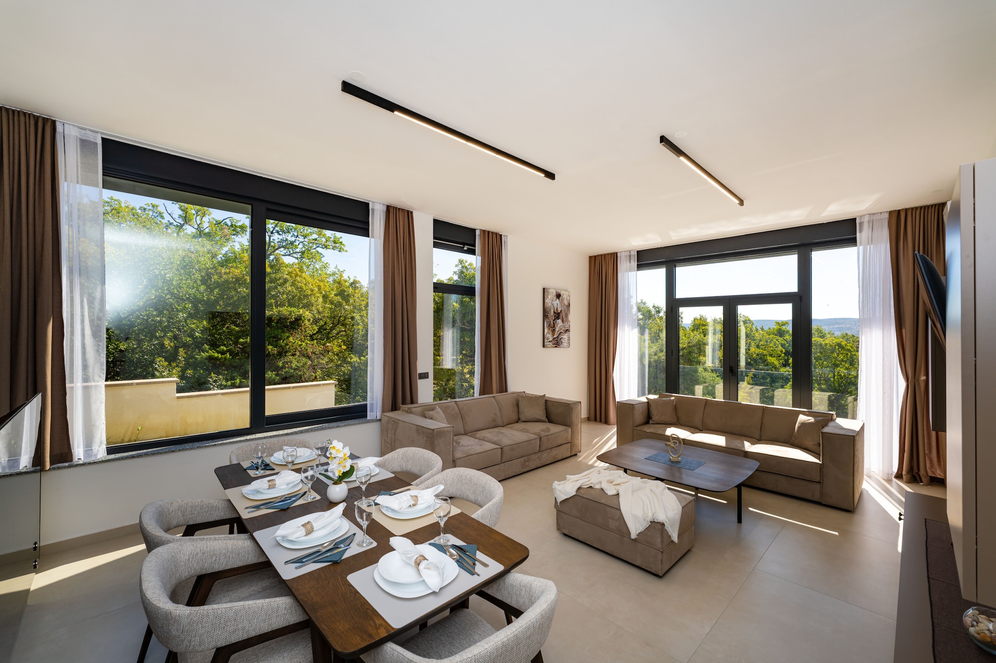 Sea view Villa Senti-Woonkamer