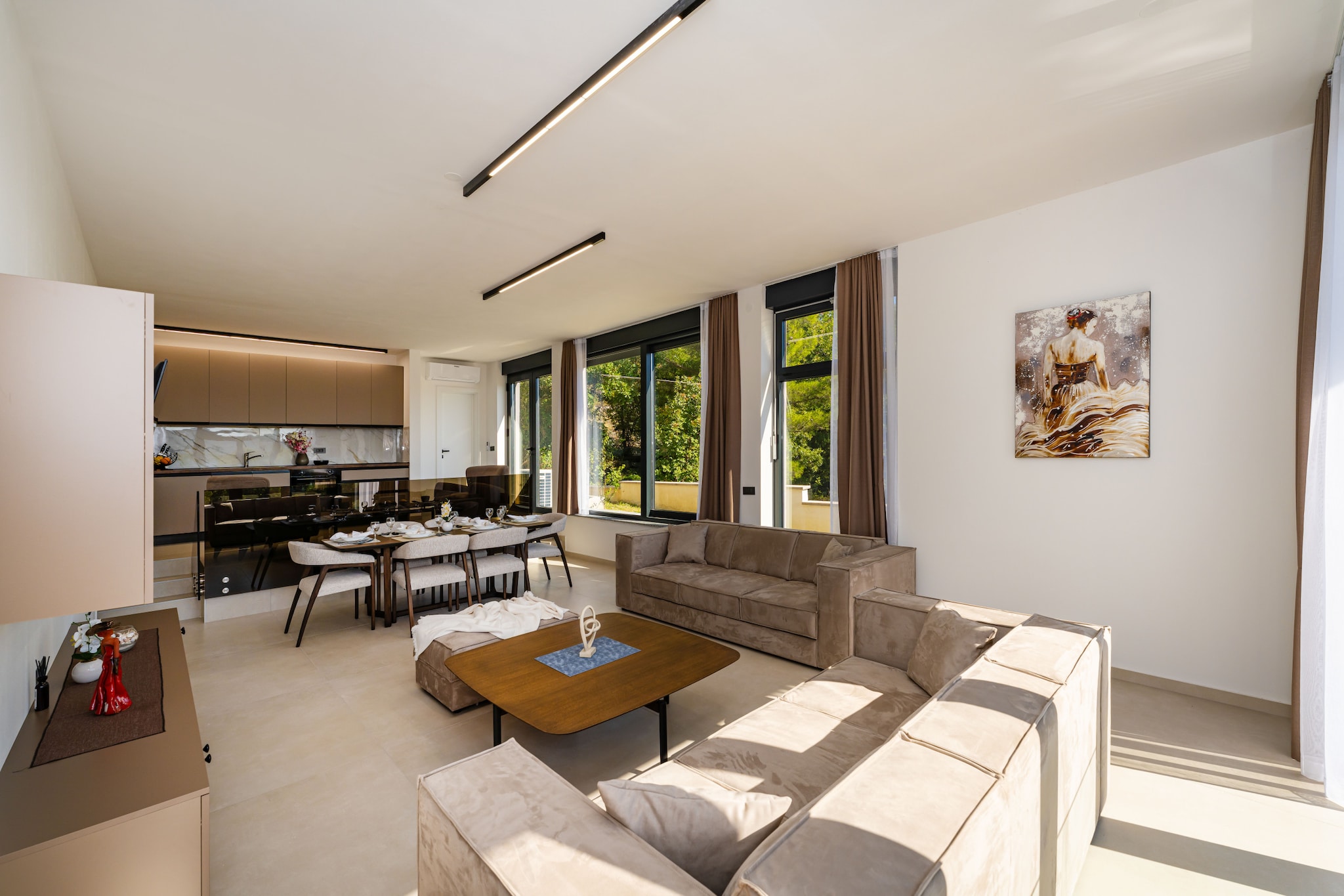 Sea view Villa Senti-Woonkamer