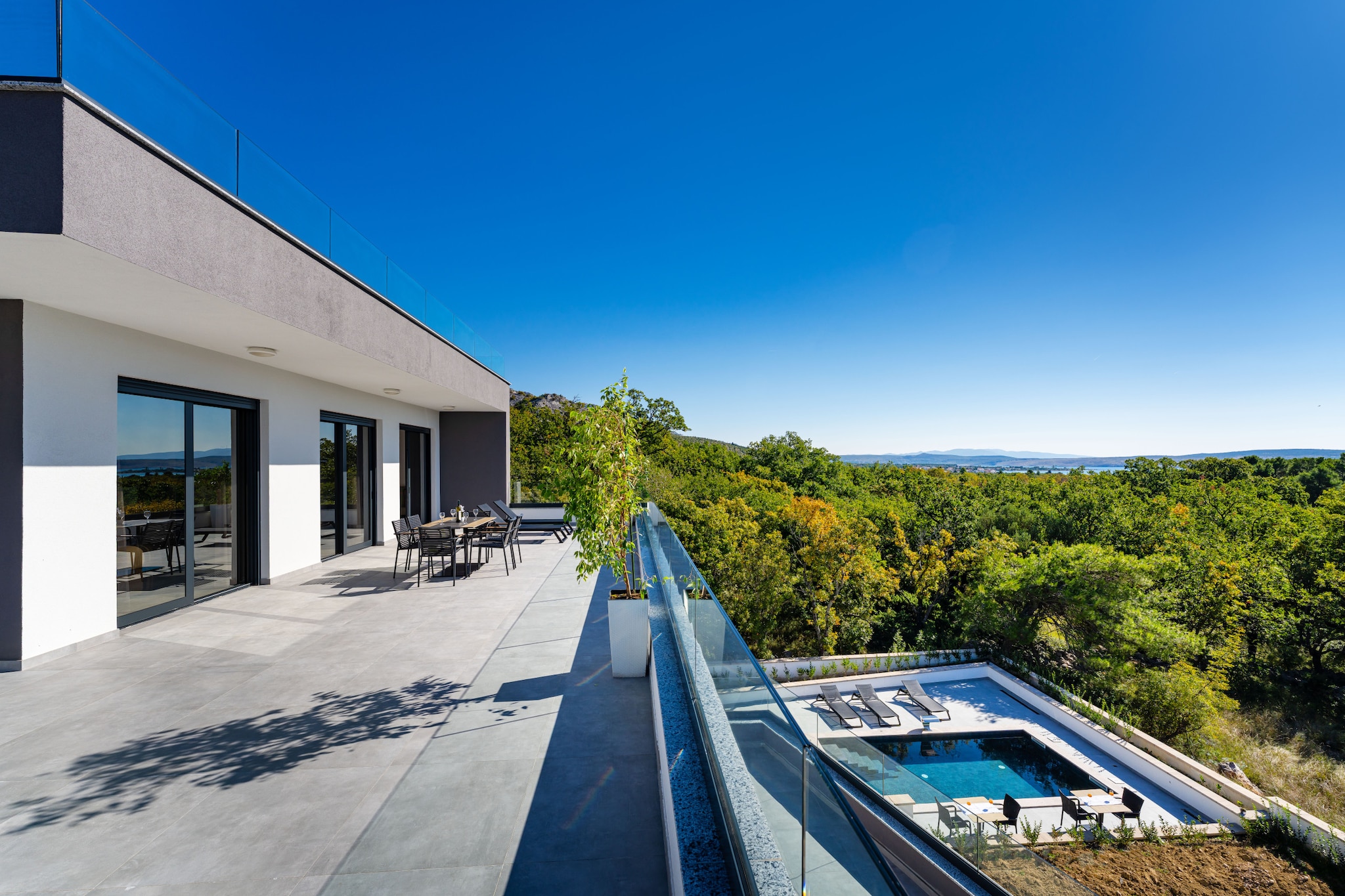 Sea view Villa Senti-Terrasbalkon