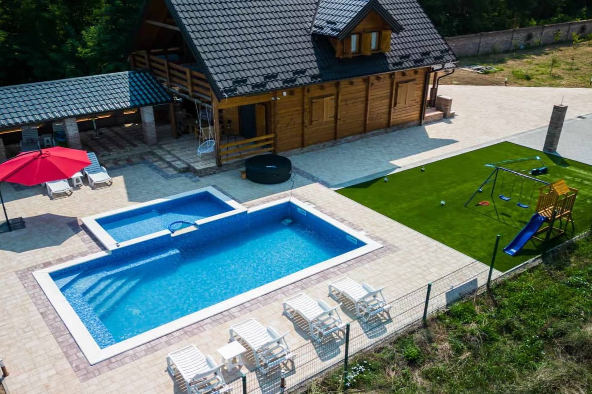 Wooden House Vučedol - Four bedroom villa-Piscine