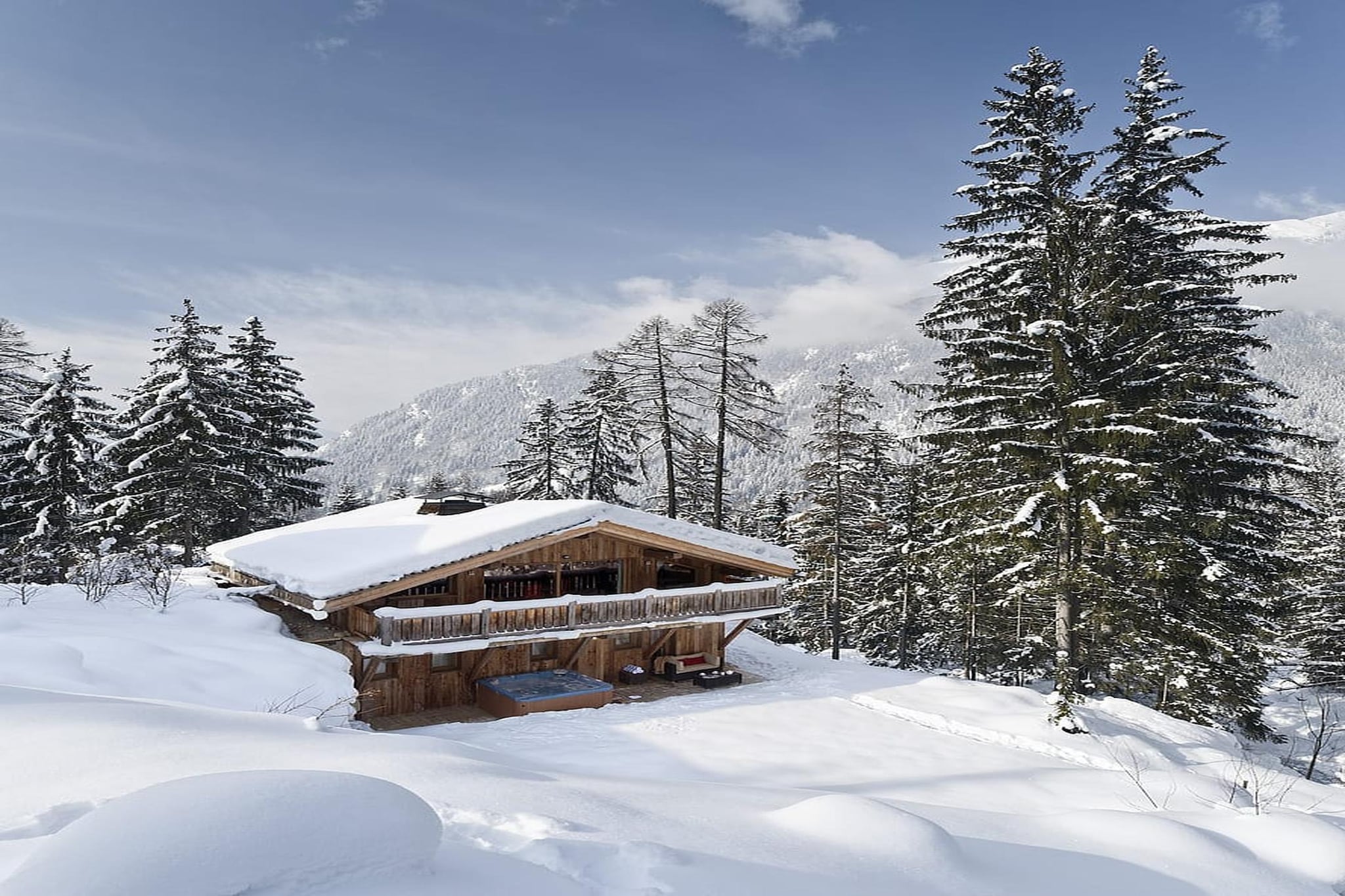 Chalet de luxe tout comfort avec jacuzzi sauna-Exterieur winter