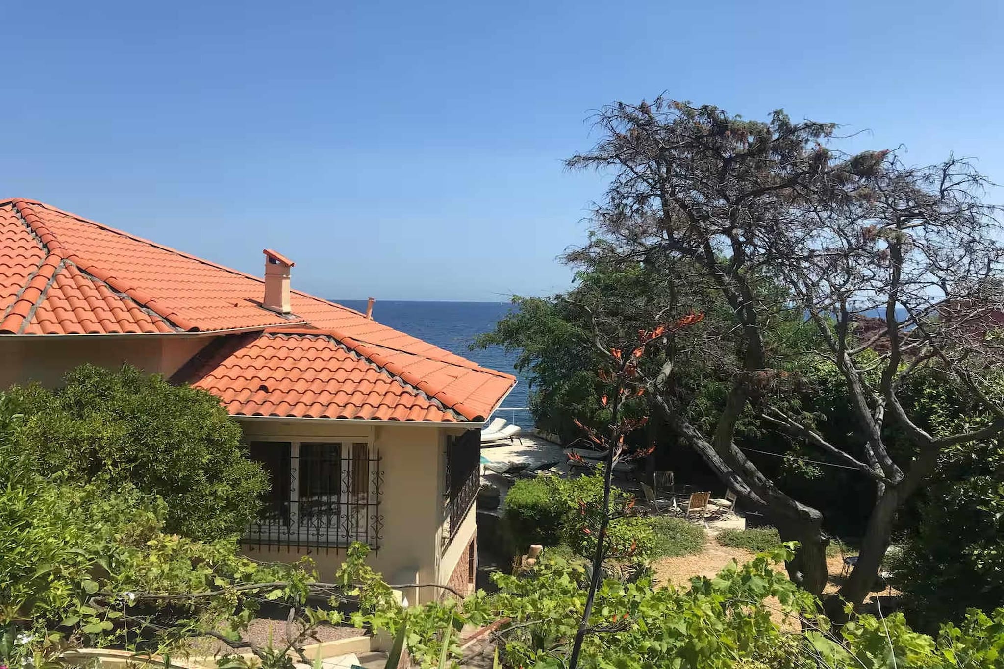 Villa plage privée vue sur la mer-Vue d'été