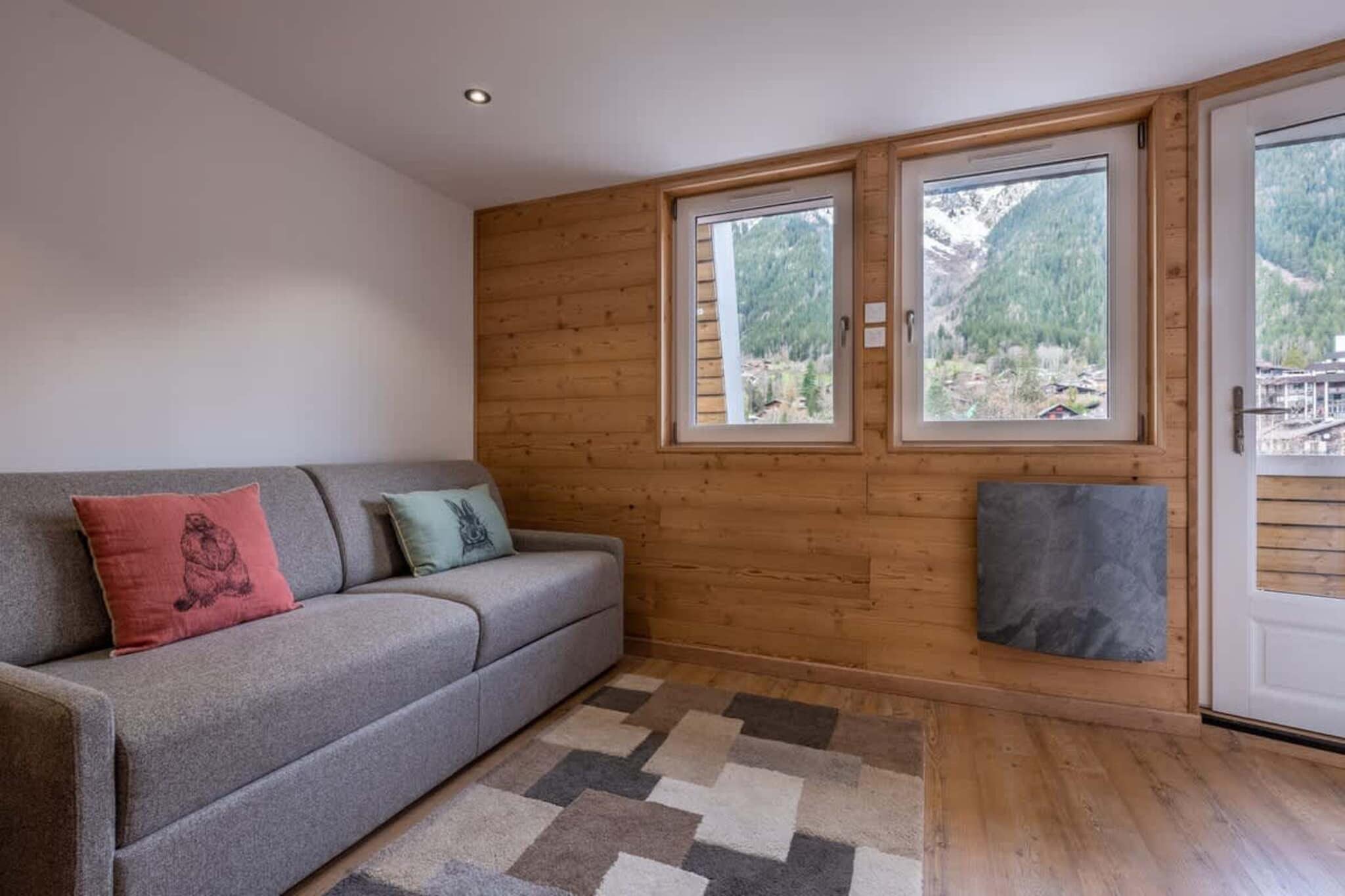 Appartement "chalet" avec parking vue imprenable-Woonkamer