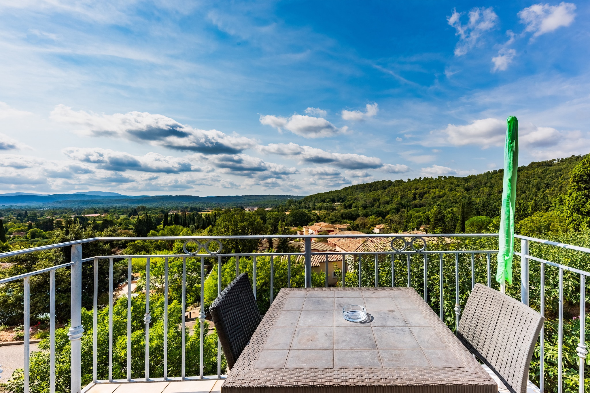Living room(single bed, single bed, TV, dining table), Kitchen(electric kettle, toaster, coffee machine, microwave, dishwasher, fridge, dishes and cutlery), bathroom(shower, washbasin, toilet), fitness room, Garden Furniture , balcony, swimming pool(shared with other guests)