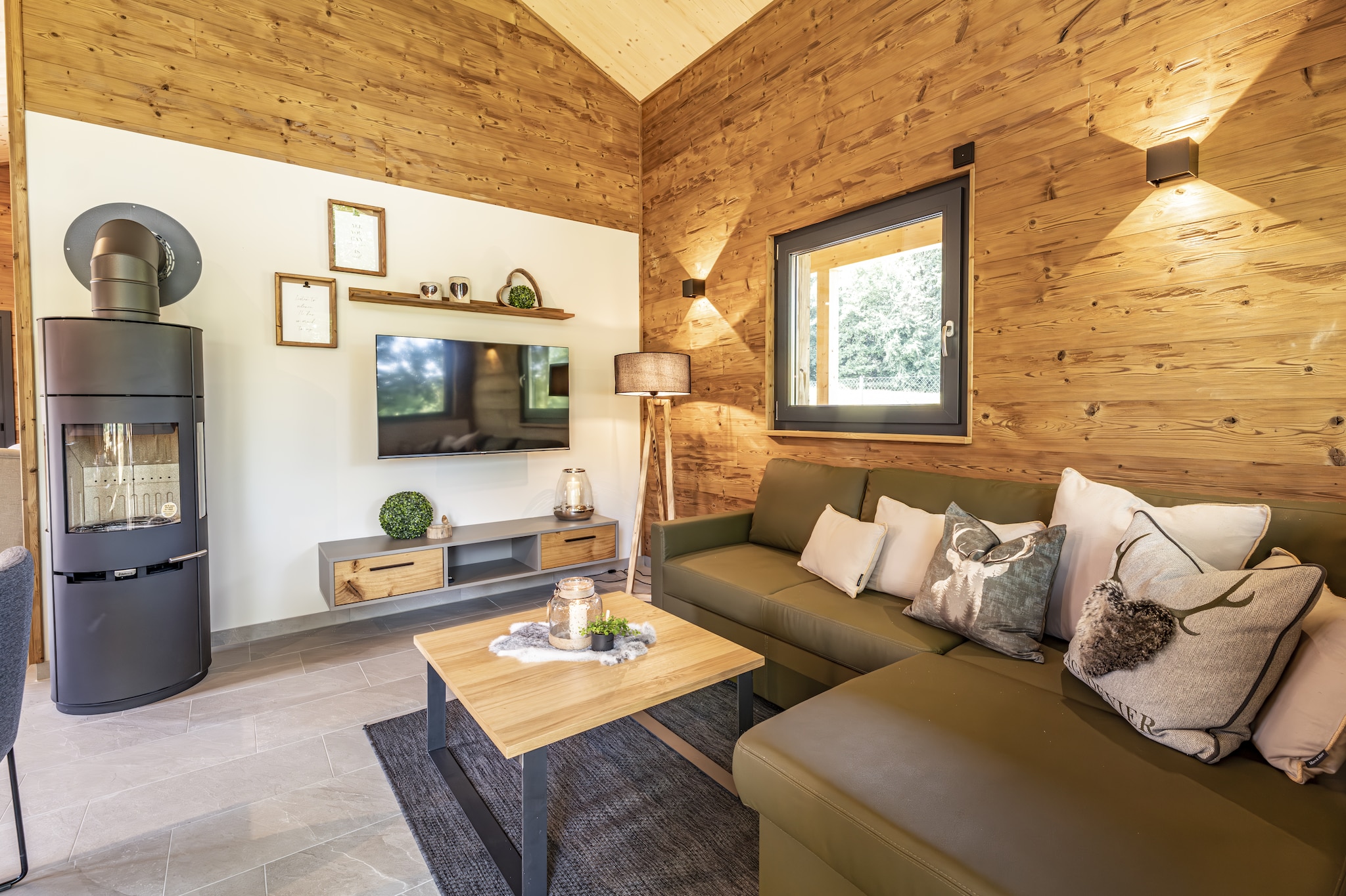 Chalet mit Sauna-Wohnzimmer