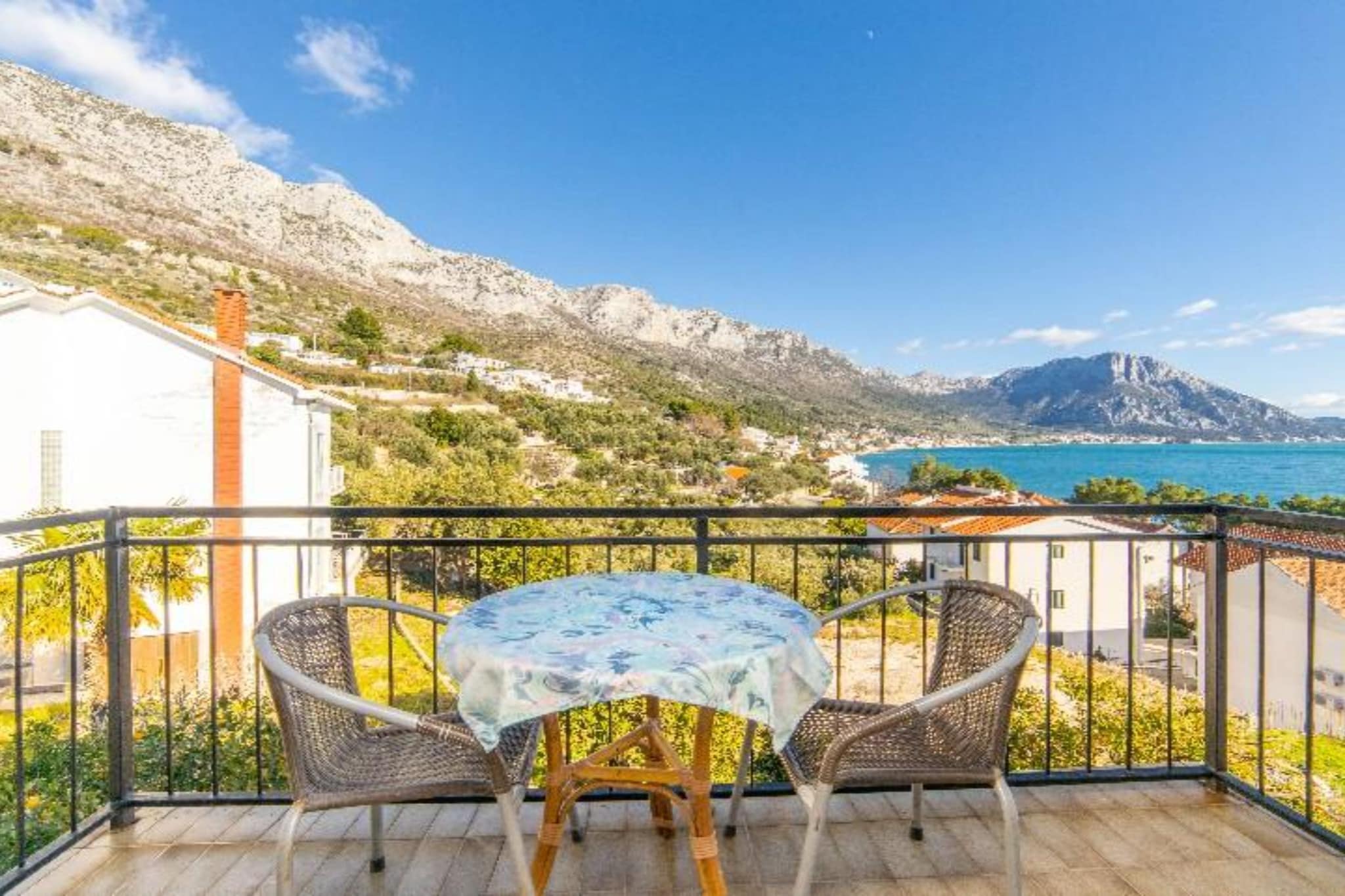 Apartments Smiljana Podaca - One bedroom apartment with sea view 1 - Terrasbalkon