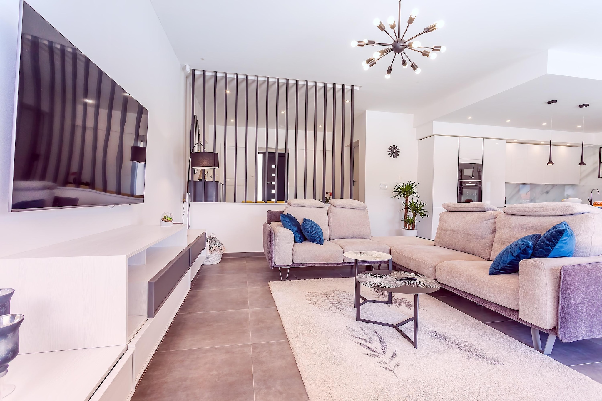 Set in the peaceful village of Šestanovac, just inland from the Adriatic coast, Villa Casa Mia is designed for groups who want privacy, comfort, and room to actually enjoy time together. Built on a fully fenced plot, this single-level villa welcomes up to eight guests with a layout that balances open social spaces and quiet sleeping zones.
Inside, the villa opens into a bright open-plan living and dining area with large glass doors looking straight onto the pool terrace. The lounge features a TV, PlayStation, and Wi-Fi, while the fully equipped kitchen includes everything needed for longer stays - including an ice-maker fridge, coffee machine, and full cookware. A guest toilet and a separate laundry room with a washer and dryer add everyday convenience. All four air-conditioned bedrooms are spacious and styled for comfort, each with a king-size bed, with two shared large family bathrooms with walk-in showers.
Outside is where Villa Casa Mia truly comes into its own. The heated private pool with hydromassage bench, sun loungers, parasols and shaded seating anchors the terrace. A covered outdoor dining area with a stone barbecue, a children’s playground with a trampoline and mini-golf, plus a fenced football field, creates a true all-ages outdoor zone.
Daily essentials - supermarket, cafés and restaurants are within walking distance, while the Cetina River for rafting sits nearby, and the beaches near Makarska are an easy drive away.
Villa Casa Mia suits guests looking for space, privacy, family-friendly features, strong outdoor facilities and a quiet base near the coast - without paying beachfront prices or dealing with resort crowds.