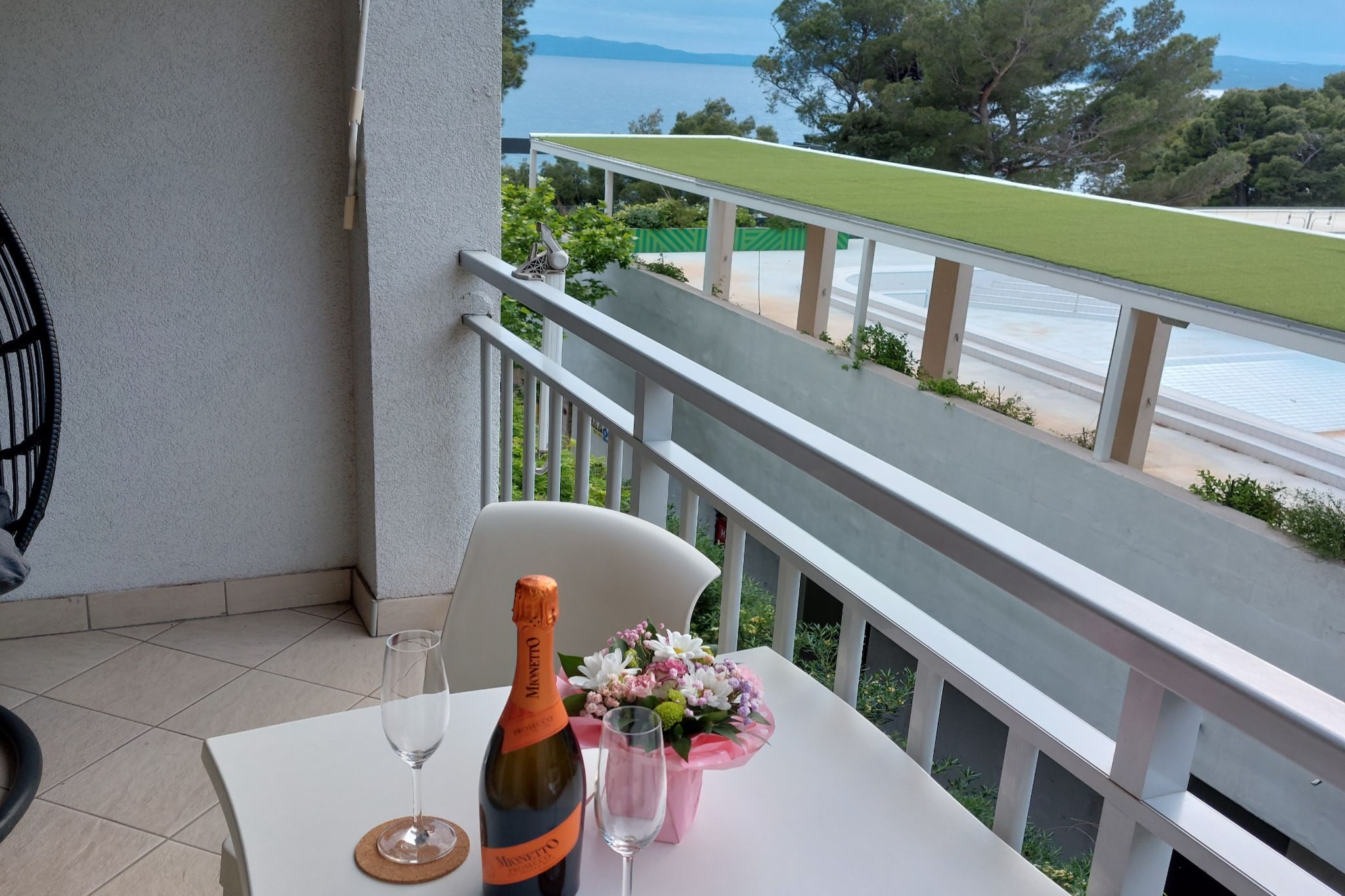 Villa Nižić Makarska - Studio Apartment With Balcony (Studio S) - Terrasbalkon