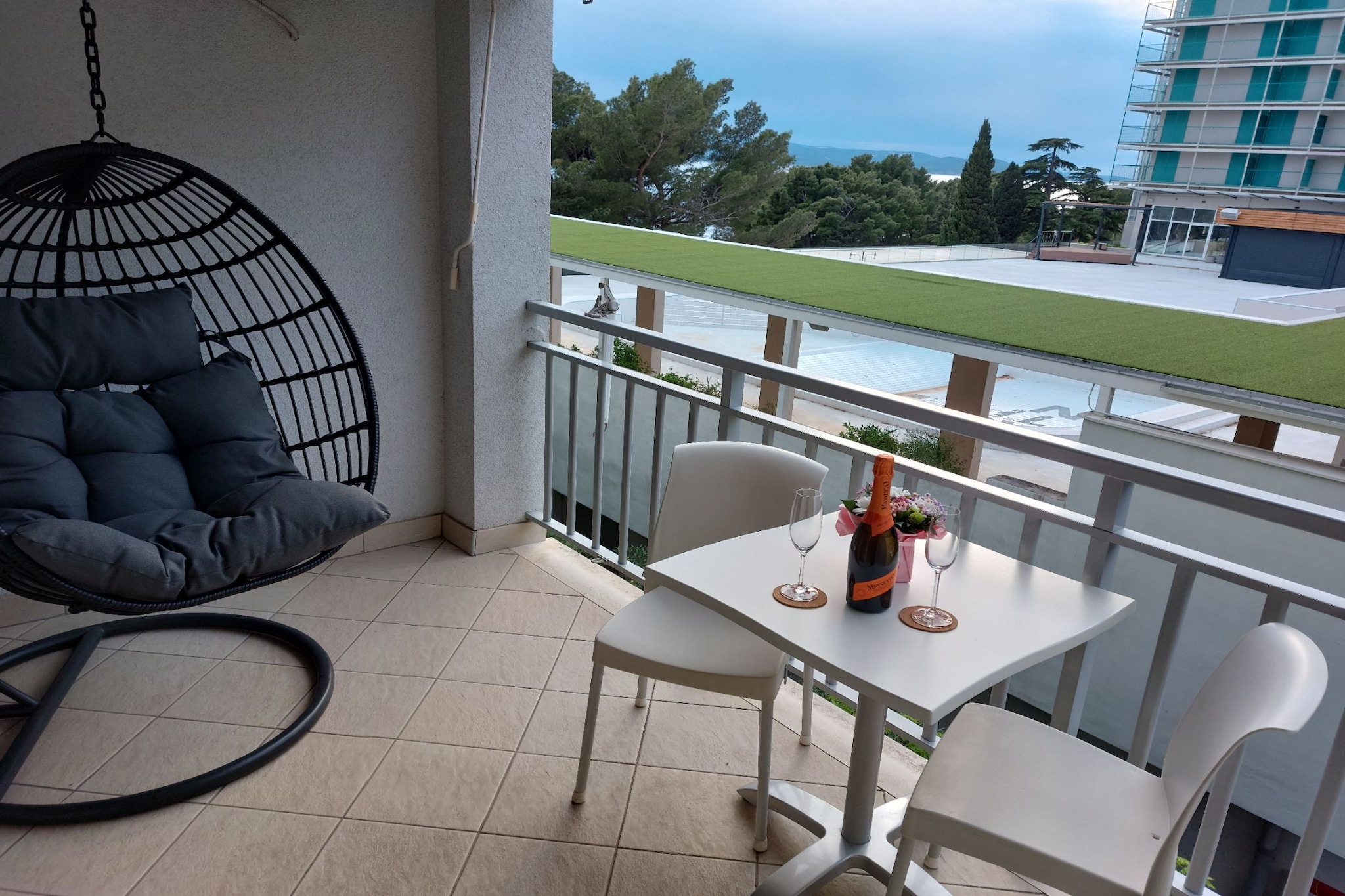 Villa Nižić Makarska - Studio Apartment With Balcony (Studio S) - Terrasbalkon