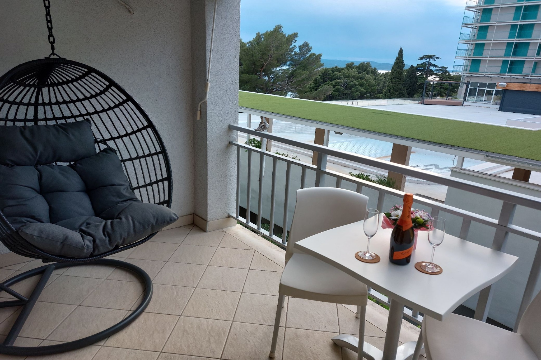 Villa Nižić Makarska - Studio Apartment With Balcony (Studio S) - Terrasbalkon