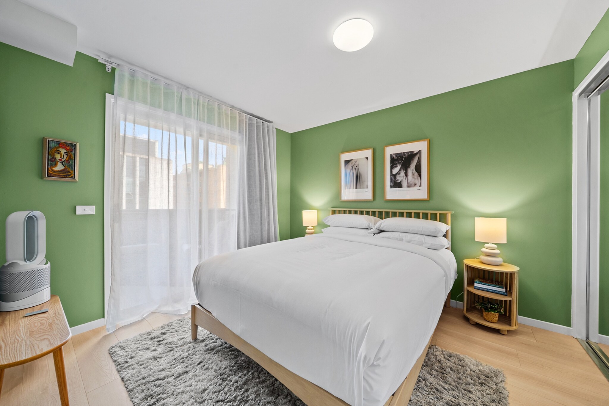 Property description
This modern, spacious apartment in Braddon offers guests a comfortable retreat with a convenient central location. The well-appointed 1-bedroom unit is perfect for families or friends, featuring modern finishes and all the essentials for a relaxed stay. With secure parking, an elevator, and easy access to local attractions, this apartment is the ideal choice for those seeking a blend of comfort and convenience.
The space
This light-filled apartment offers an open-plan living area, perfect for comfort and relaxation. The lounge features a stylish leather sofa, artificial plants, and a coffee table, creating a cozy atmosphere. The dining area seats two, and the fully equipped kitchen includes modern appliances such as a ceramic cooktop, electric oven, microwave, dishwasher, and washing machine for added convenience.
A dedicated workspace provides a quiet spot for focus and productivity. Additional amenities include reverse-cycle air conditioning in both the bedroom and living room, a private laundry area, and a balcony for outdoor relaxation. Guests also have access to secure parking. Whether for business or leisure, this apartment has everything you need for a comfortable stay.