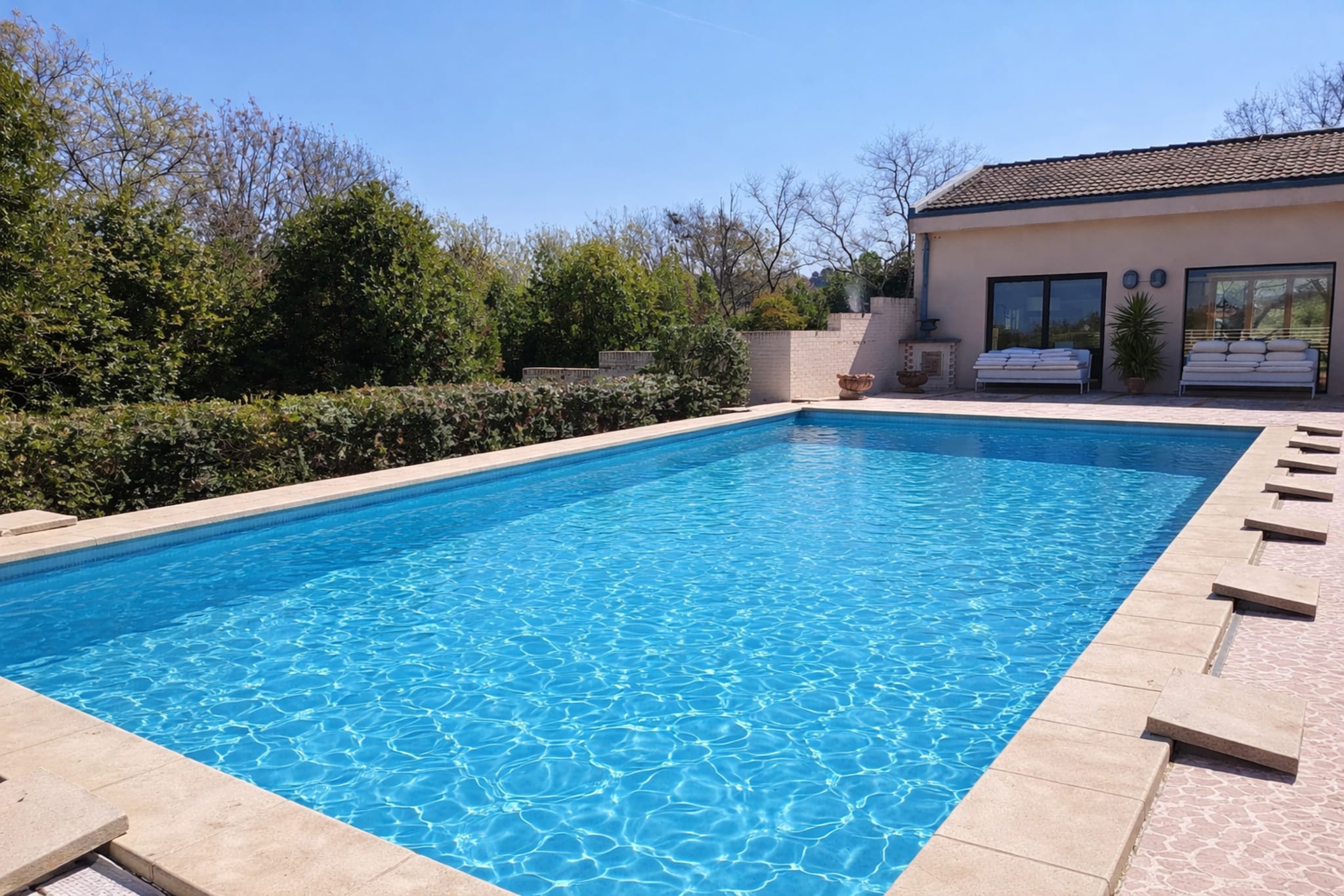 This modern villa is set on the gentle hills above Senigallia, renowned for its famous “Velvet Beach,” one of the most beloved destinations along the Adriatic coast.
The owner occupies a portion of the building on the upper side of the property, while the entire lower area is fully reserved for guests, ensuring maximum privacy and complete independence.
The villa features a private outdoor swimming pool, perfect for relaxing on warm summer days, and is surrounded by a well-maintained garden, ideal for enjoying the fresh air, peaceful atmosphere, and beautiful surrounding views.

The accommodation is arranged over two levels.
On the ground floor, there is a fully equipped kitchen and a spacious, bright, and welcoming living room, which can also be converted into a sleeping area if needed.
On the lower ground floor, there is a twin bedroom, a double bedroom with an internal gym area, and two bathrooms, one of which features a relaxing whirlpool bathtub. Also on this level is a Turkish bath, available to guests upon request at an additional cost, offering an even more exclusive wellness experience.
The property is completed by a large independent studio apartment with a separate entrance, featuring a double bed, kitchen, and bathroom.

The villa is the ideal choice for those who love the peace of the countryside without giving up the convenience and vibrancy of the city, as well as the beautiful golden beaches of the central Adriatic coast, which can be reached in just a few minutes.