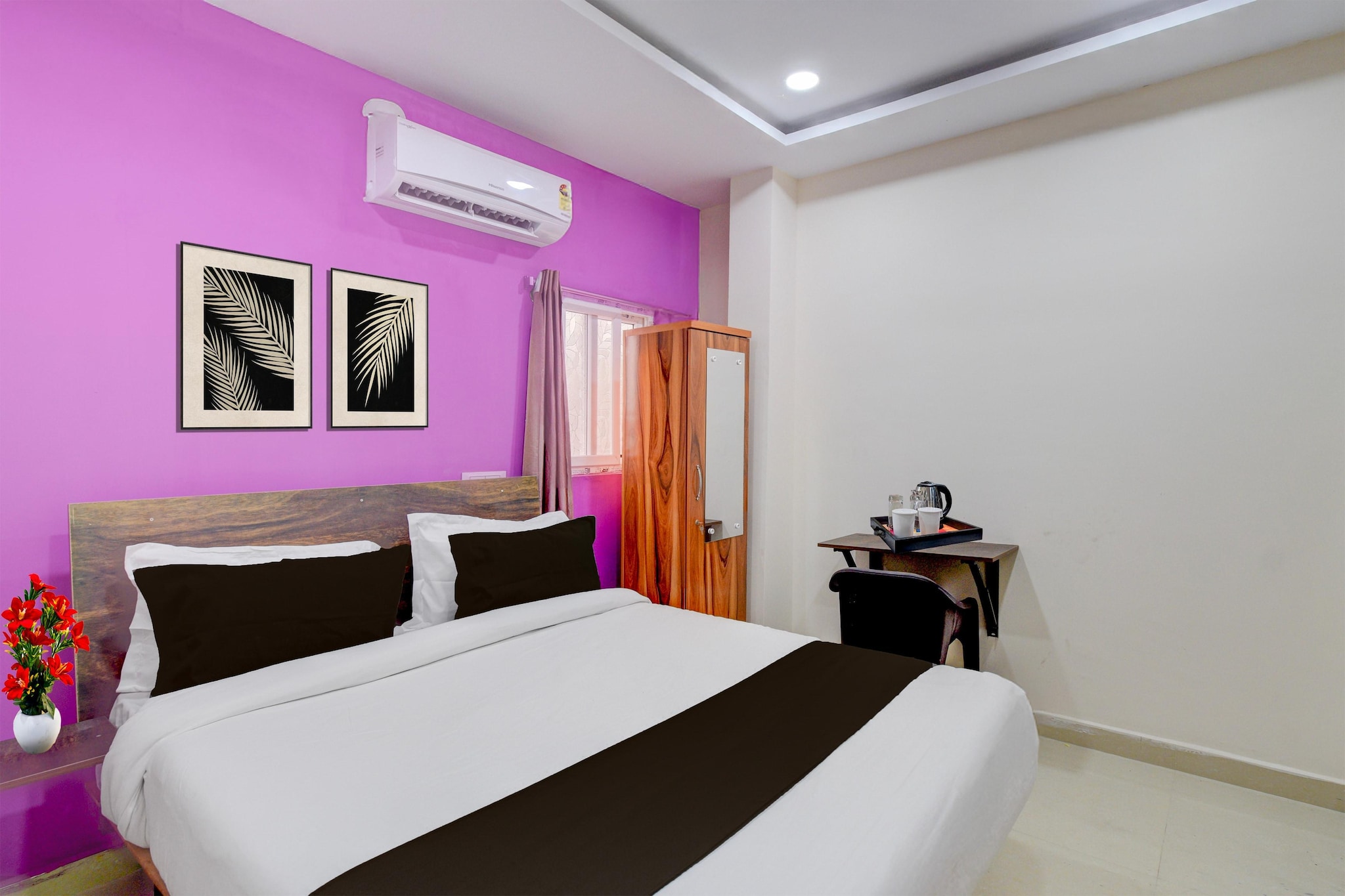 Comfortable Accommodations: Collection O Mangalpalli Temple Hyderabad Formerly Royal Grand in Hyderabad offers family rooms with air-conditioning, private bathrooms, work desks, and seating areas. Each room includes free WiFi, a TV, and free toiletries.

Convenient Facilities: Guests benefit from a 24-hour front desk, daily housekeeping service, room service, and luggage storage. Additional amenities include a work desk, seating area, tiled floors, and a wardrobe.

Prime Location: Located 18 km from Rajiv Gandhi International Airport and close to attractions such as Ramoji Film City (18 km) and Charminar (25 km). Free WiFi is available throughout the property.

Unmarried couples are warmly welcome at this property.
Guests with local ID proof are warmly welcome.

Early Check-In Policy: A full day’s room rate will be charged for check-ins before 6:00 AM. Complimentary early check-in is available between 6:00 AM and 10:00 AM, subject to room availability.
Check-in is only available to guests aged 18 and above. Please provide a government-issued ID to confirm your age.

