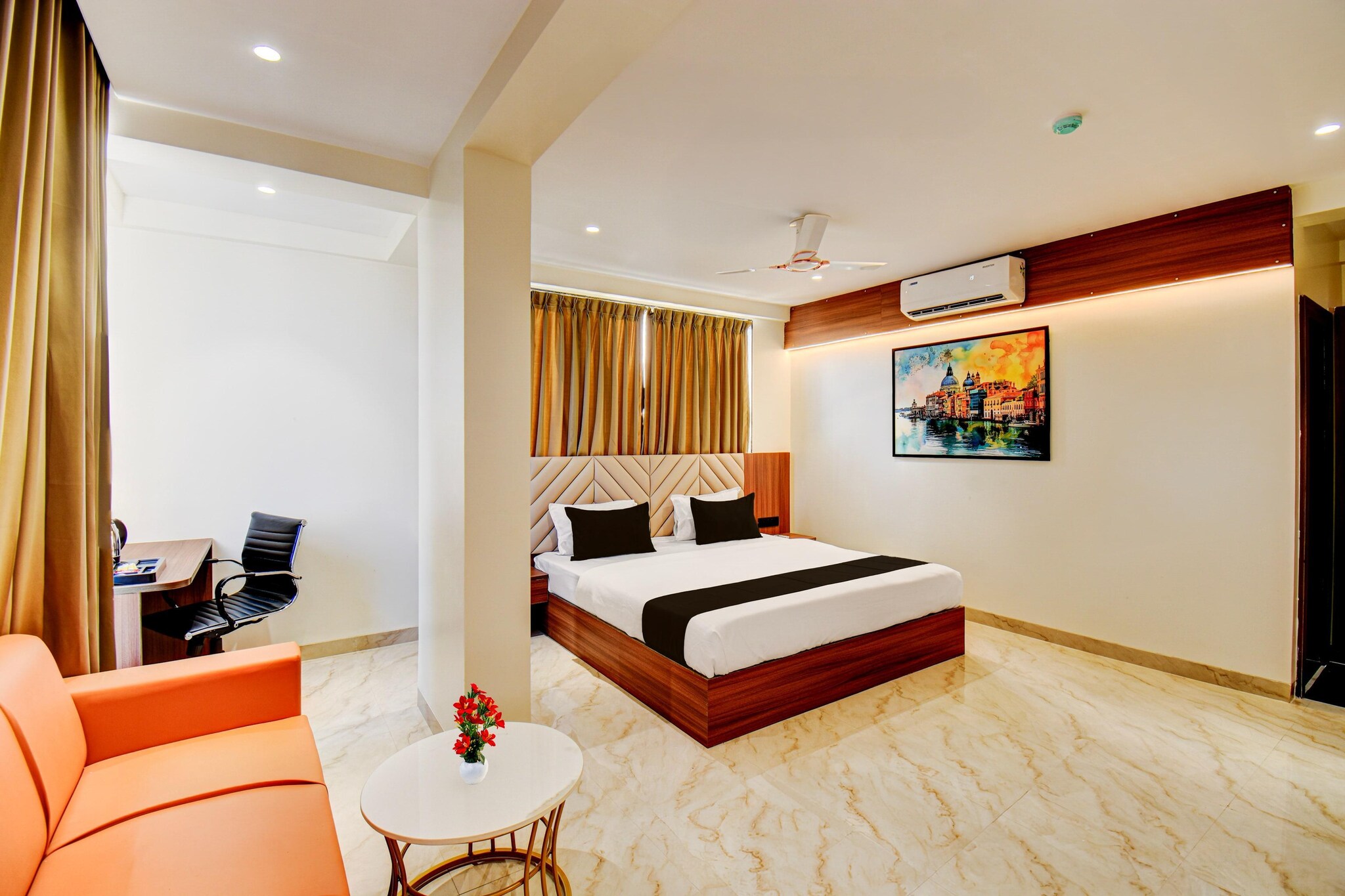 Enjoy a comfortable and hassle-free experience at our thoughtfully designed property. Each room is equipped with modern amenities, cozy bedding, and elegant decor to make you feel right at home. Located conveniently with easy access to public transport and major attractions, it's perfect for both business and leisure travelers. Cleanliness and guest comfort are our top priorities, and our team is available 24/7 to assist you throughout your stay.
Unmarried couples are warmly welcome at this property.
Guests with local ID proof are warmly welcome.
Foreign guests are welcome and allowed to stay at this property without any restrictions
Early Check-In Policy: A full day’s room rate will be charged for check-ins before 6:00 AM. Complimentary early check-in is available between 6:00 AM and 10:00 AM, subject to room availability.
Check-in is only available to guests aged 18 and above. Please provide a government-issued ID to confirm your age.