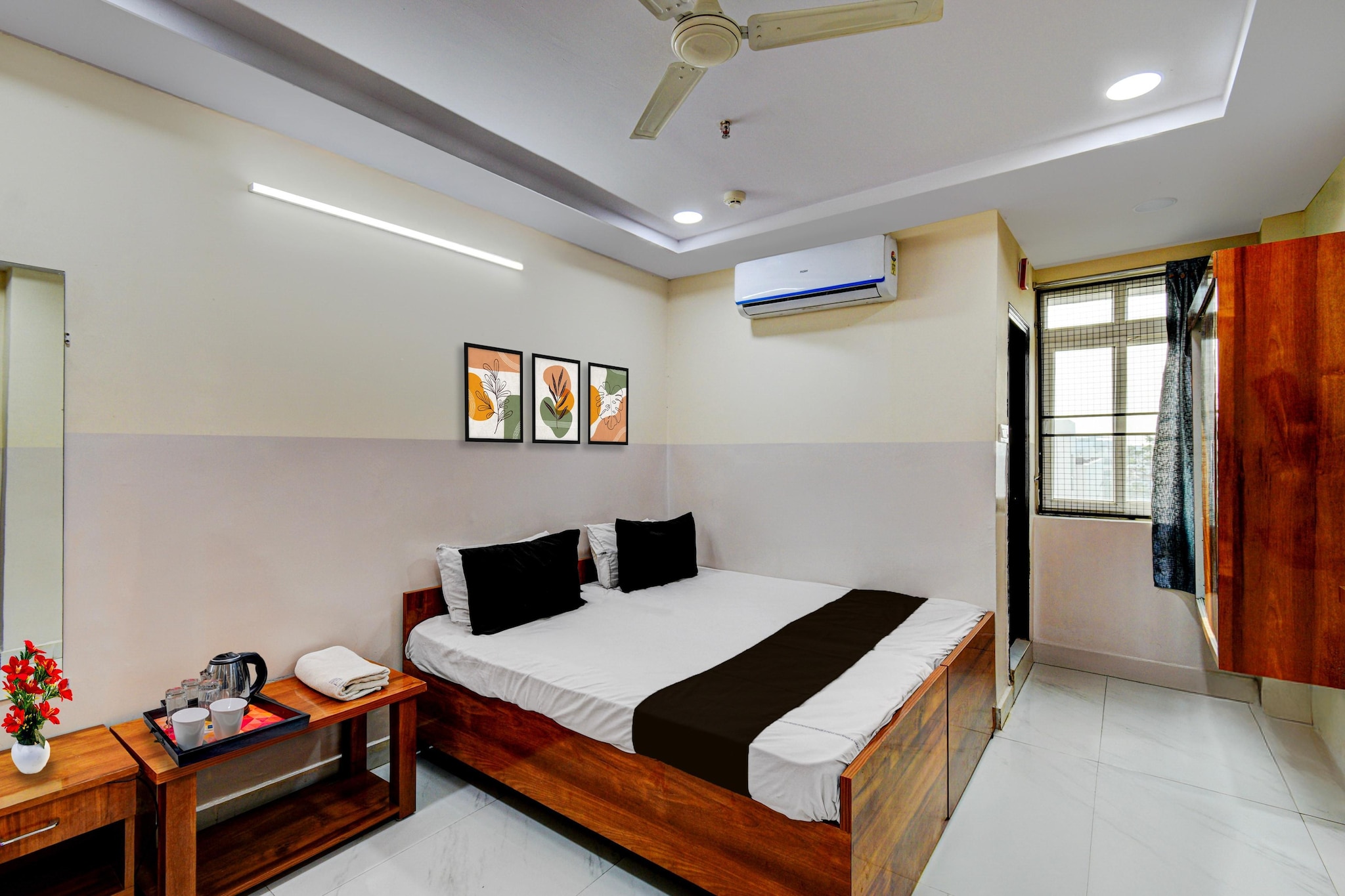 Enjoy a comfortable and hassle-free experience at our thoughtfully designed property. Each room is equipped with modern amenities, cozy bedding, and elegant decor to make you feel right at home. Located conveniently with easy access to public transport and major attractions, it's perfect for both business and leisure travelers. Cleanliness and guest comfort are our top priorities, and our team is available 24/7 to assist you throughout your stay.
 
Unmarried couples are warmly welcome at this property.
Guests with local ID proof are warmly welcome.
Foreign guests are welcome and allowed to stay at this property without any restrictions
Early Check-In Policy: A full day’s room rate will be charged for check-ins before 6:00 AM. Complimentary early check-in is available between 6:00 AM and 10:00 AM, subject to room availability.
 
Check-in is only available to guests aged 18 and above. Please provide a government-issued ID to confirm your age.