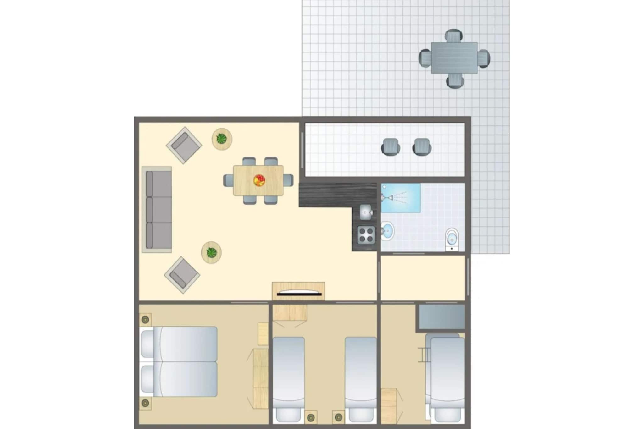 Bungalow Typ Z Campingpark Eifel-Plattegrond