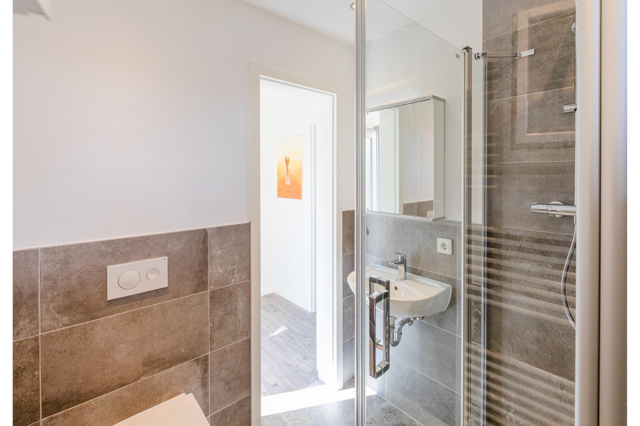 Bungalow Typ Z Campingpark Eifel-Badkamer