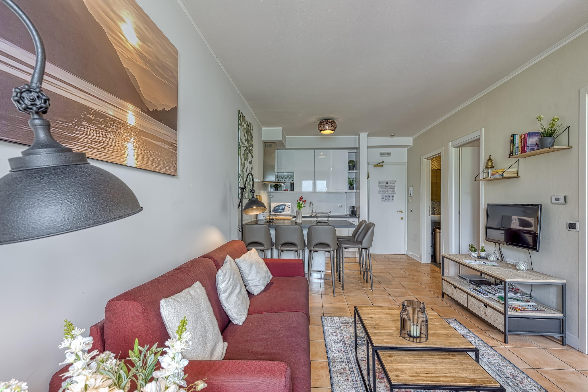 RESIDENCE PORTO LETIZIA - PALACE-1ROOM APT 4 PAX LAKE VIEW DELUXE 8206 - P1LD4-Woonkamer