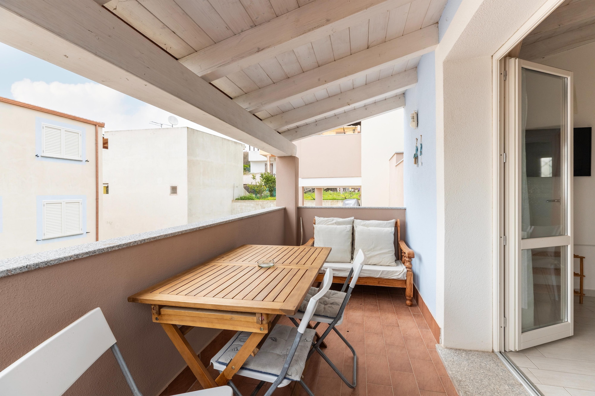 ATTICO BADESI CON PISCINA-Terrace balcony