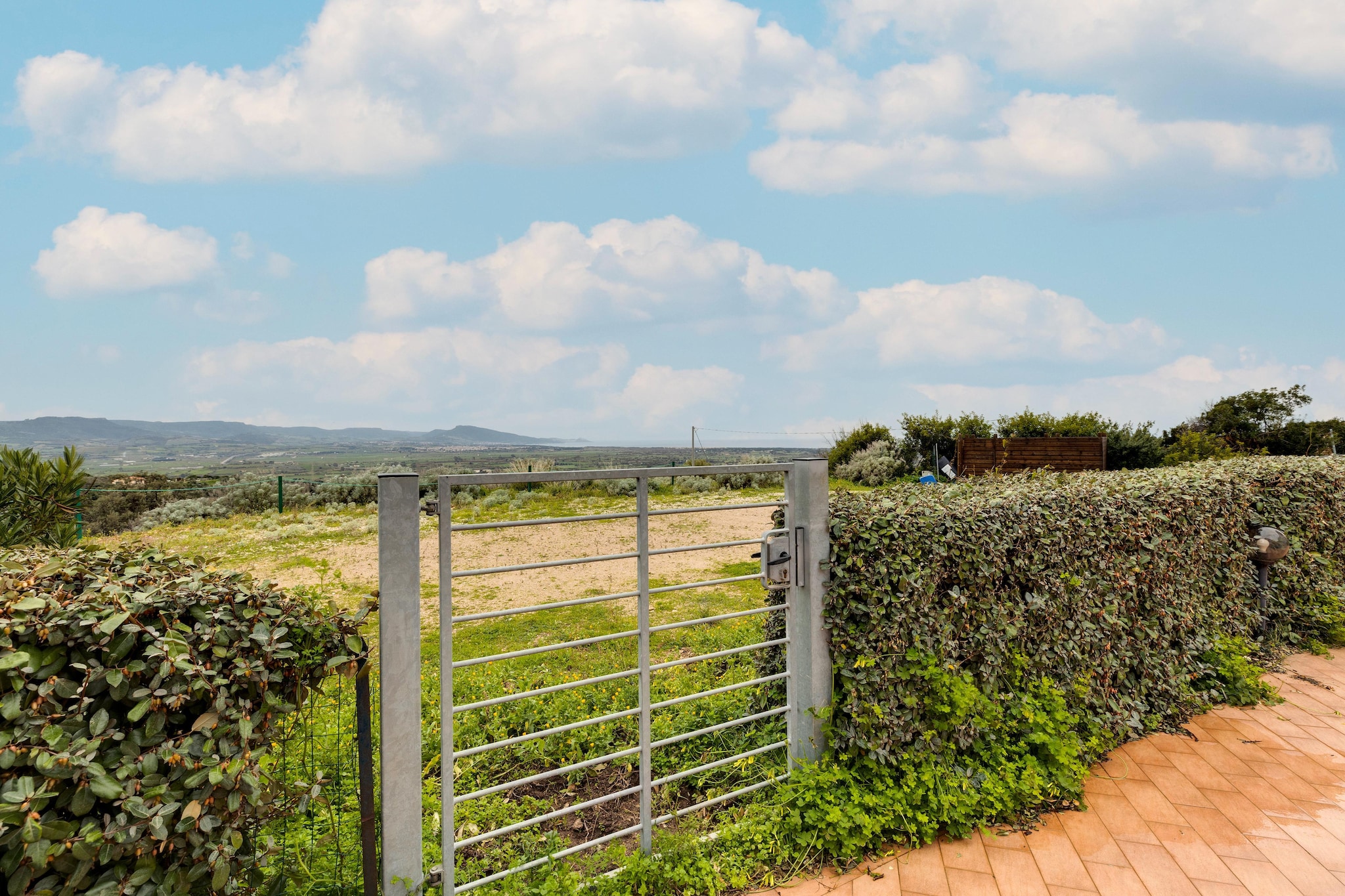 ATTICO BADESI CON PISCINA-View in summer