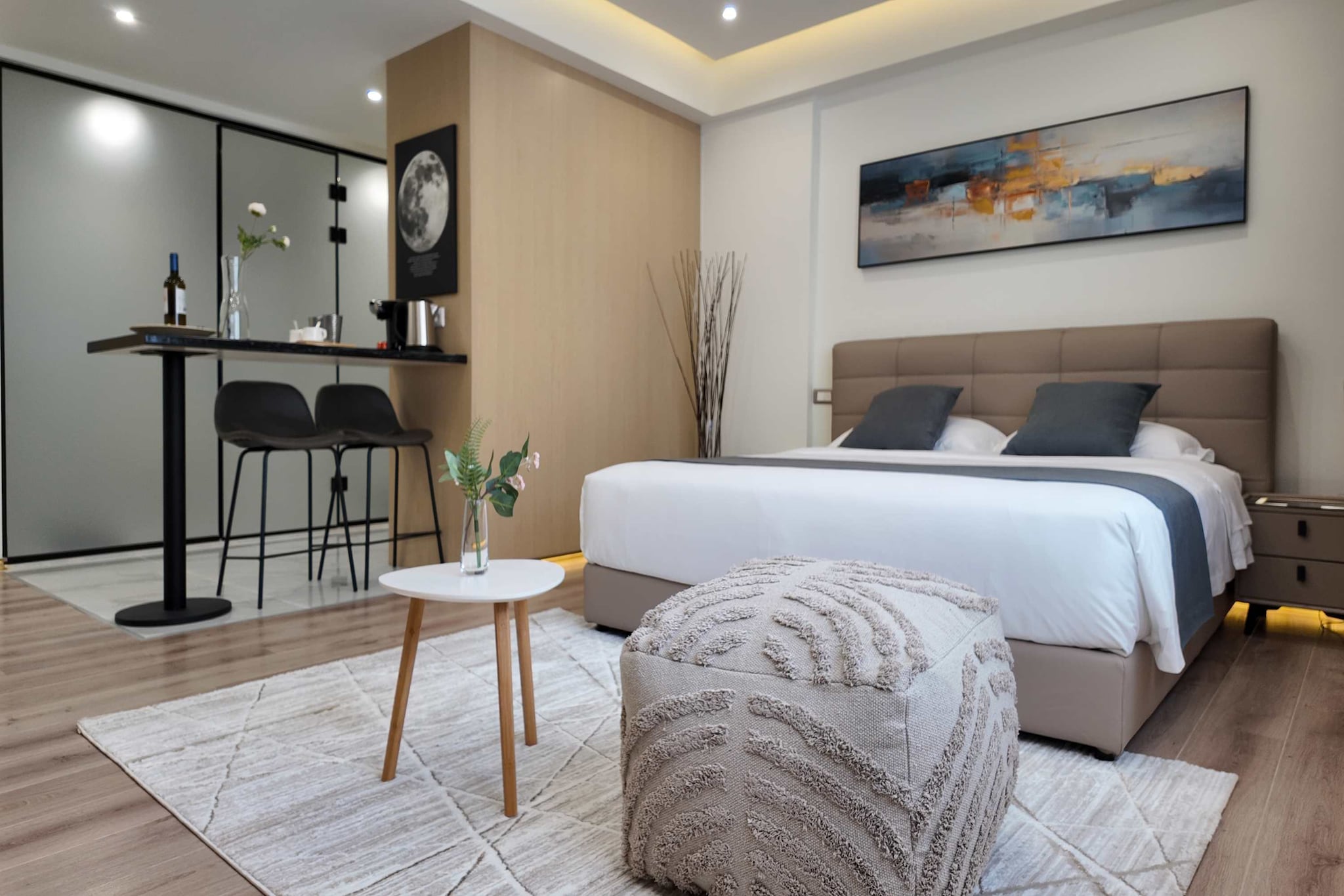 Nestled in the vibrant heart of Piraeus city centre, these recently renovated suites offer a sophisticated urban retreat where modern style meets local charm. Guests are welcomed into a bright, air-conditioned sanctuary featuring a private balcony that overlooks a tranquil garden. Whether you’re sipping your morning coffee on the sun terrace or unwinding in the outdoor seating area, the property provides a peaceful escape from the bustling city while keeping you connected with seamless, free Wi-Fi.
The interior is thoughtfully designed for two, featuring a practical kitchenette for light meals and a private bathroom that ensures a comfortable, self-contained stay. For those who prioritize wellness, the property includes a dedicated gym to help you maintain your fitness routine while away from home. A lift provides easy access to your suite, ensuring a smooth transition from your workout or city exploration back to your private retreat. The space is curated for relaxation, blending the convenience of a hotel with the intimate feel of a private home.
Adventure lies just beyond your doorstep, as the suites are perfectly positioned for exploring the Athenian coast. A short stroll leads you to the historic Piraeus Port or the sun-soaked shores of Freatida Beach. The surrounding area is a gateway to the Aegean, with local boating opportunities and iconic landmarks like the Stavros Niarchos Foundation Cultural Center and Flisvos Marina just a short drive away. It is a place where city life and maritime beauty converge for a truly memorable stay.