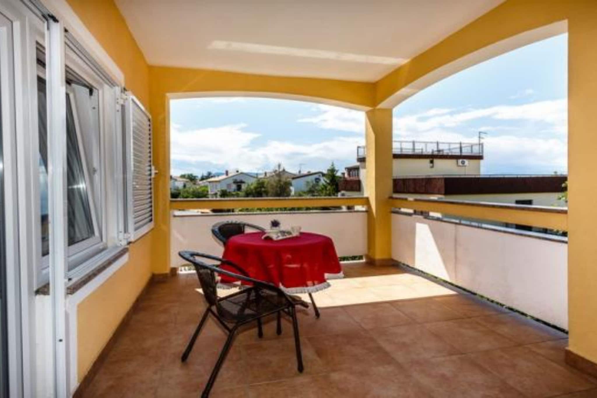Family Apartmani Sara Malinska - Studio Apartment AS6  53047 - Terrasbalkon