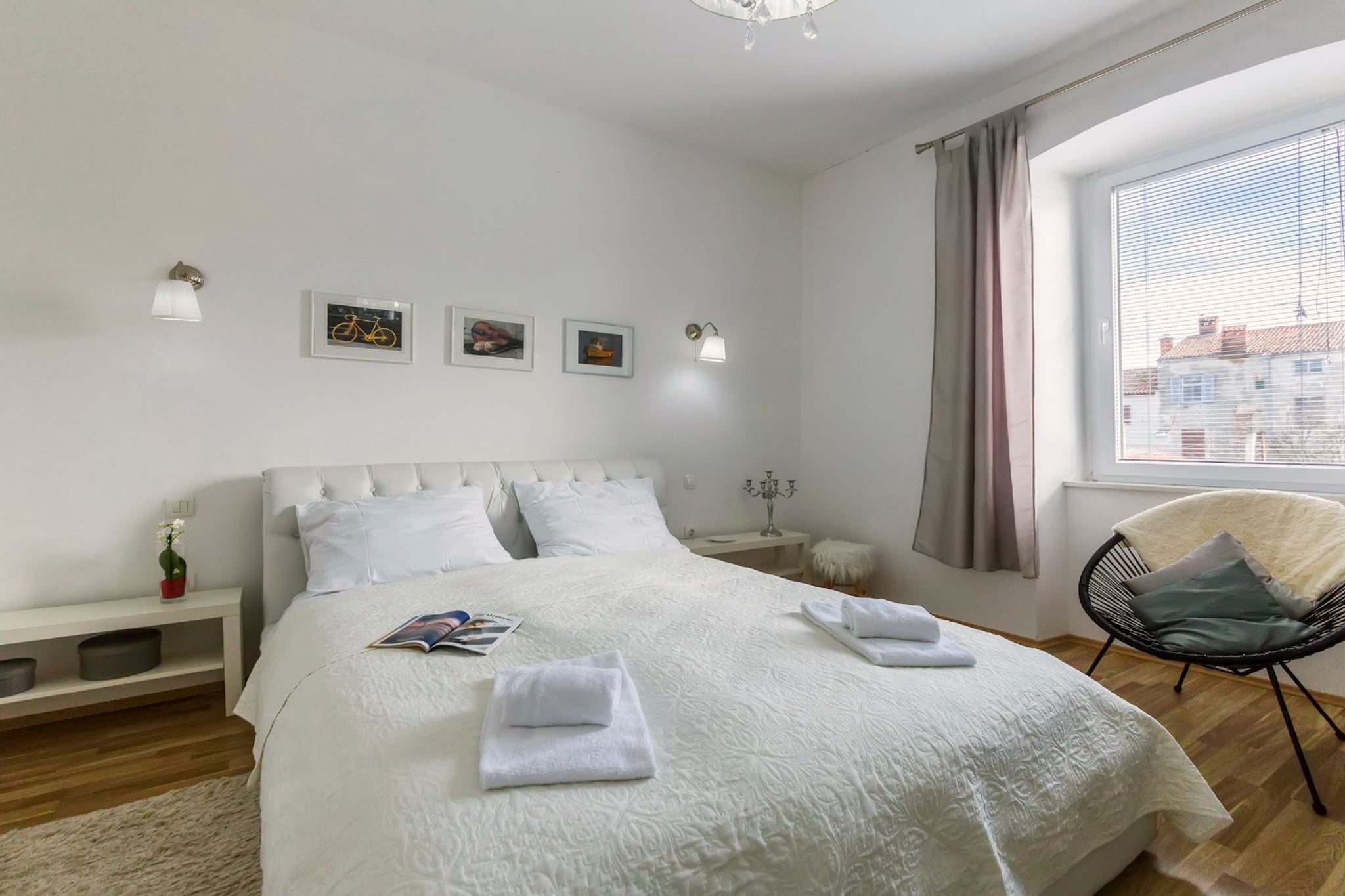 Pula Garden Apartments with Shared Pool - Standard One Bedroom Apartment with Sea View - Schlafzimmer