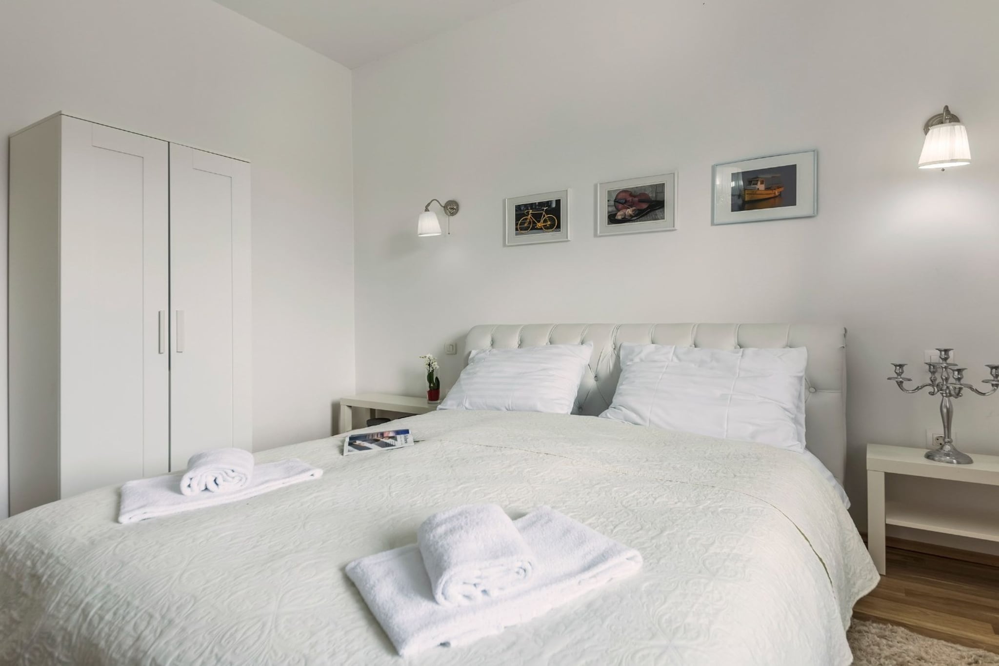 Pula Garden Apartments with Shared Pool - Standard One Bedroom Apartment with Sea View - Schlafzimmer