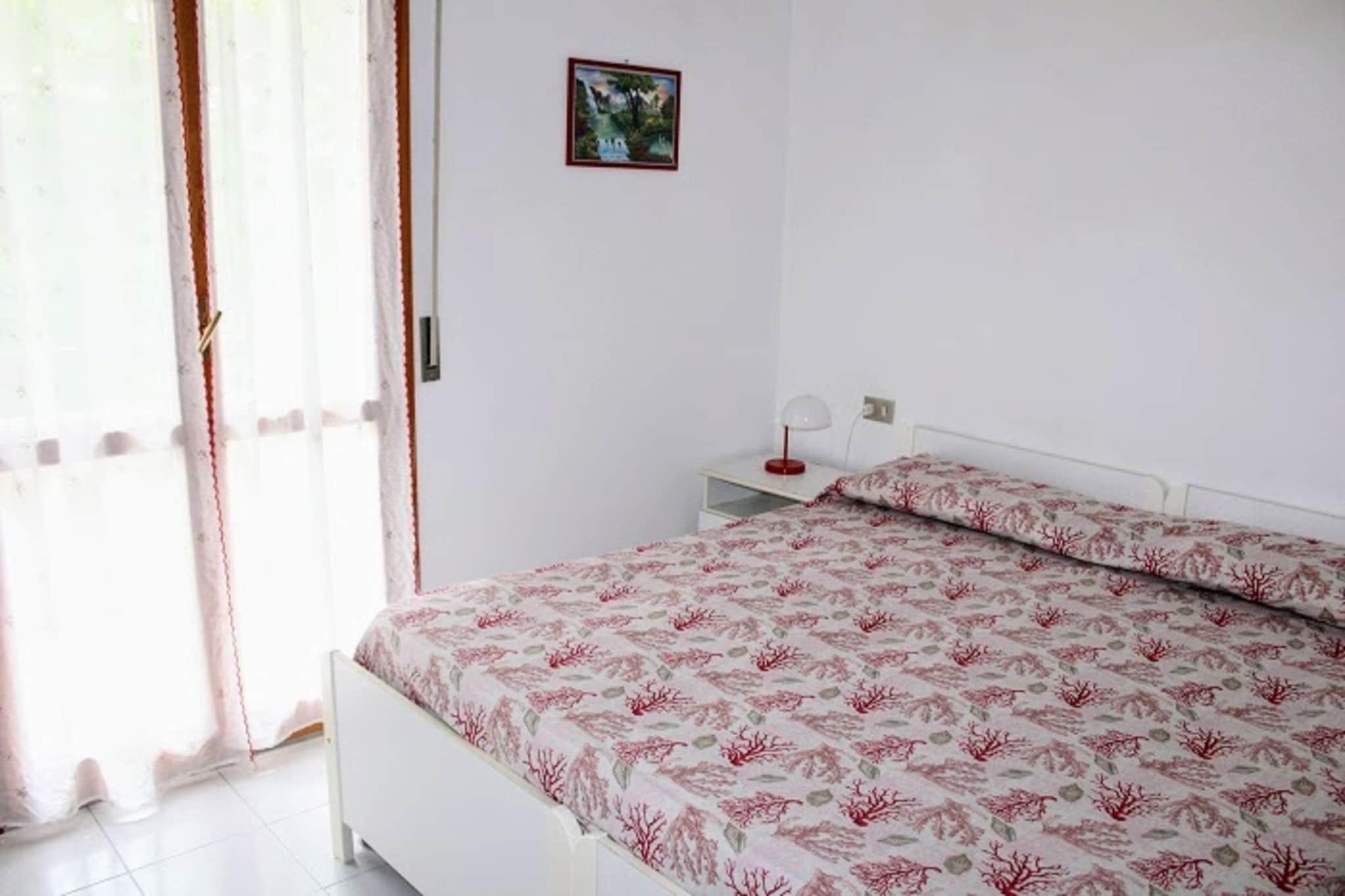 On the 2nd floor: (Kitchenette(hob, oven, fridge, washing machine, dishes and cutlery, Cooking basics), Living/bed room(double sofa bed, TV), bedroom(double bed), bedroom(single bed, single bed), bathroom(bathtub with shower, washbasin, toilet, bidet), balcony or terrace)\n\nparking