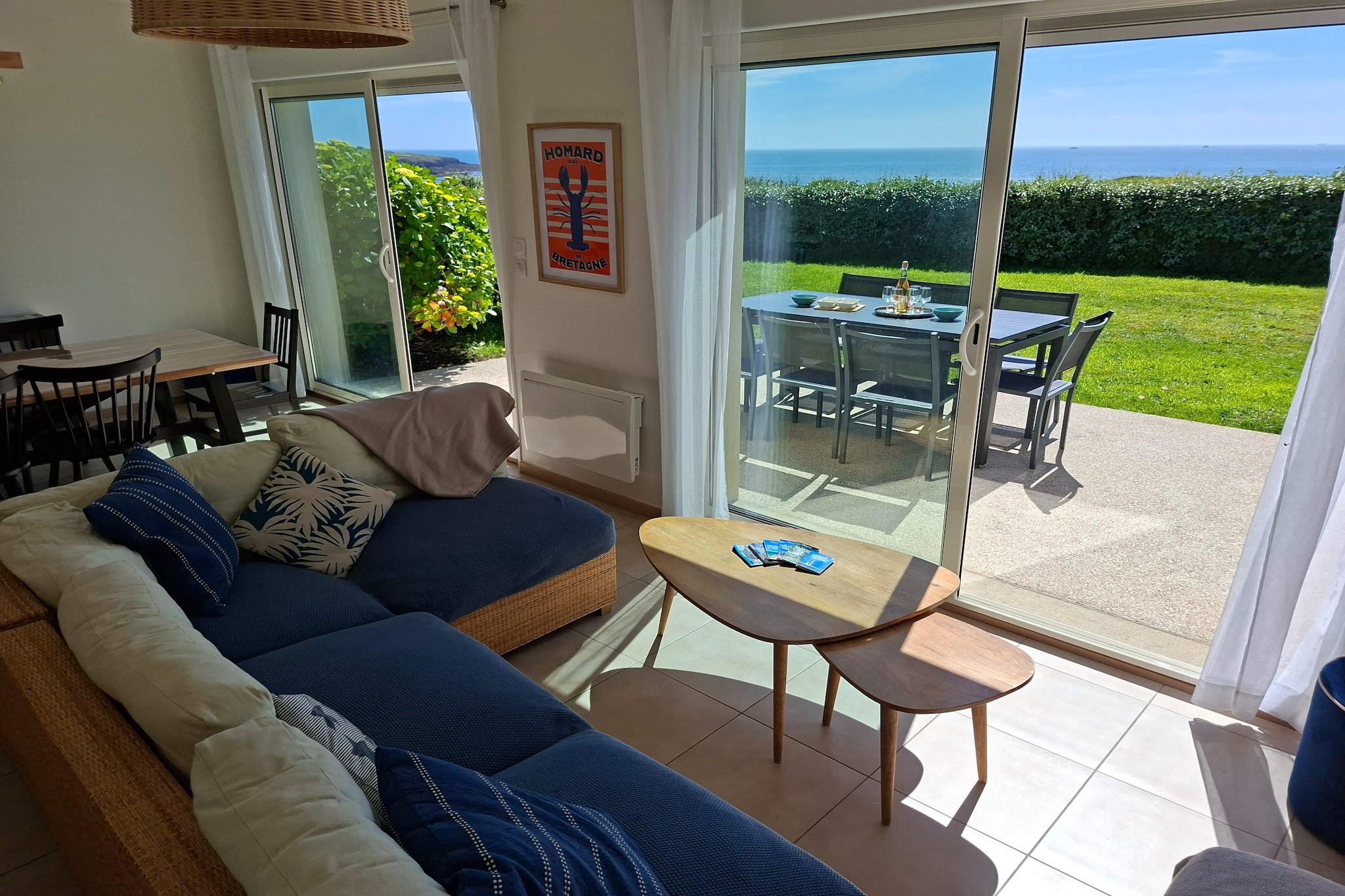 Ferienhaus mit Panoramablick Le Conquet - Woonkamer
