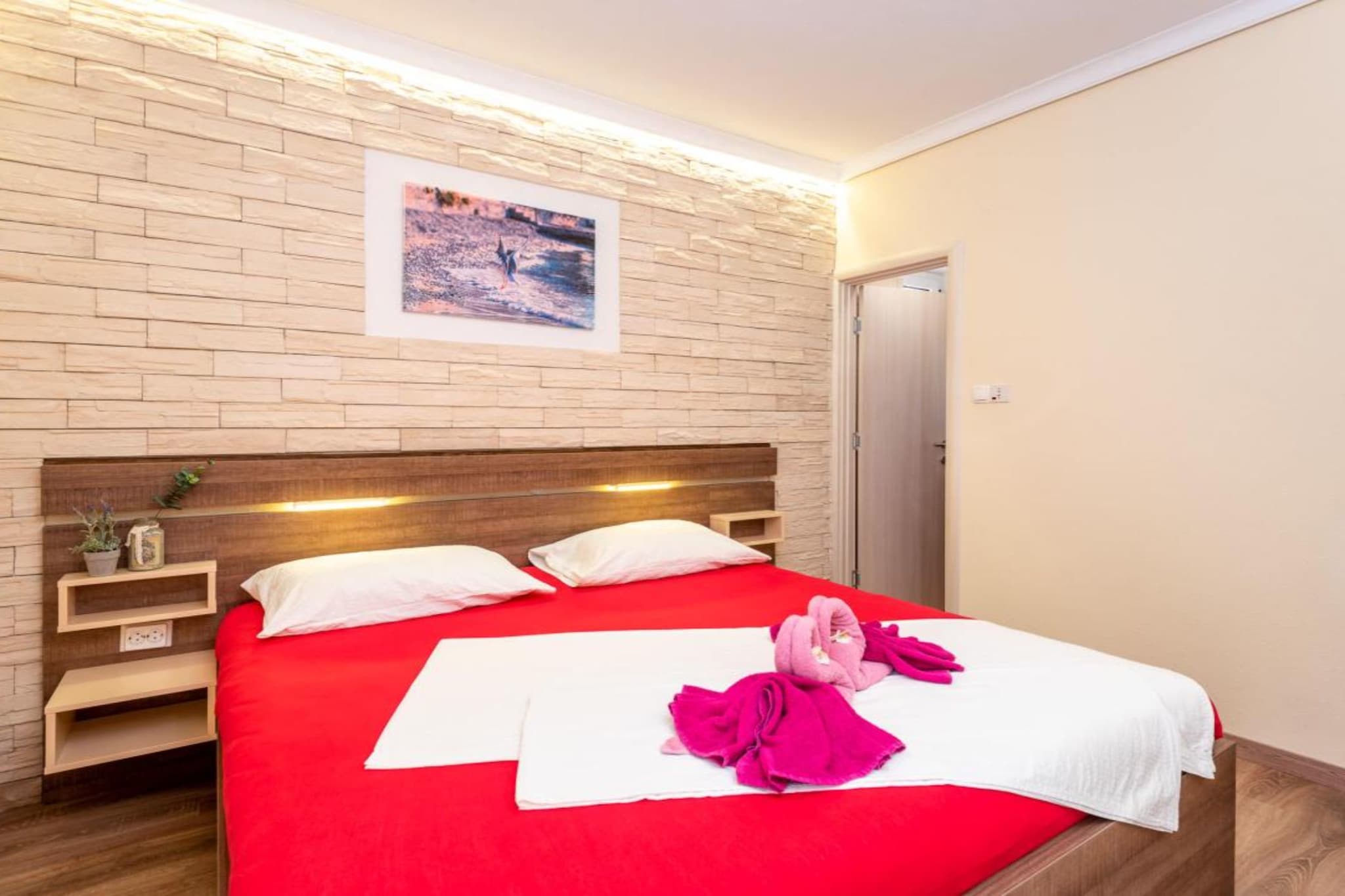 Villa Goldfield - Comfort Studio Apartment with Sea View and Balcony - Chambre