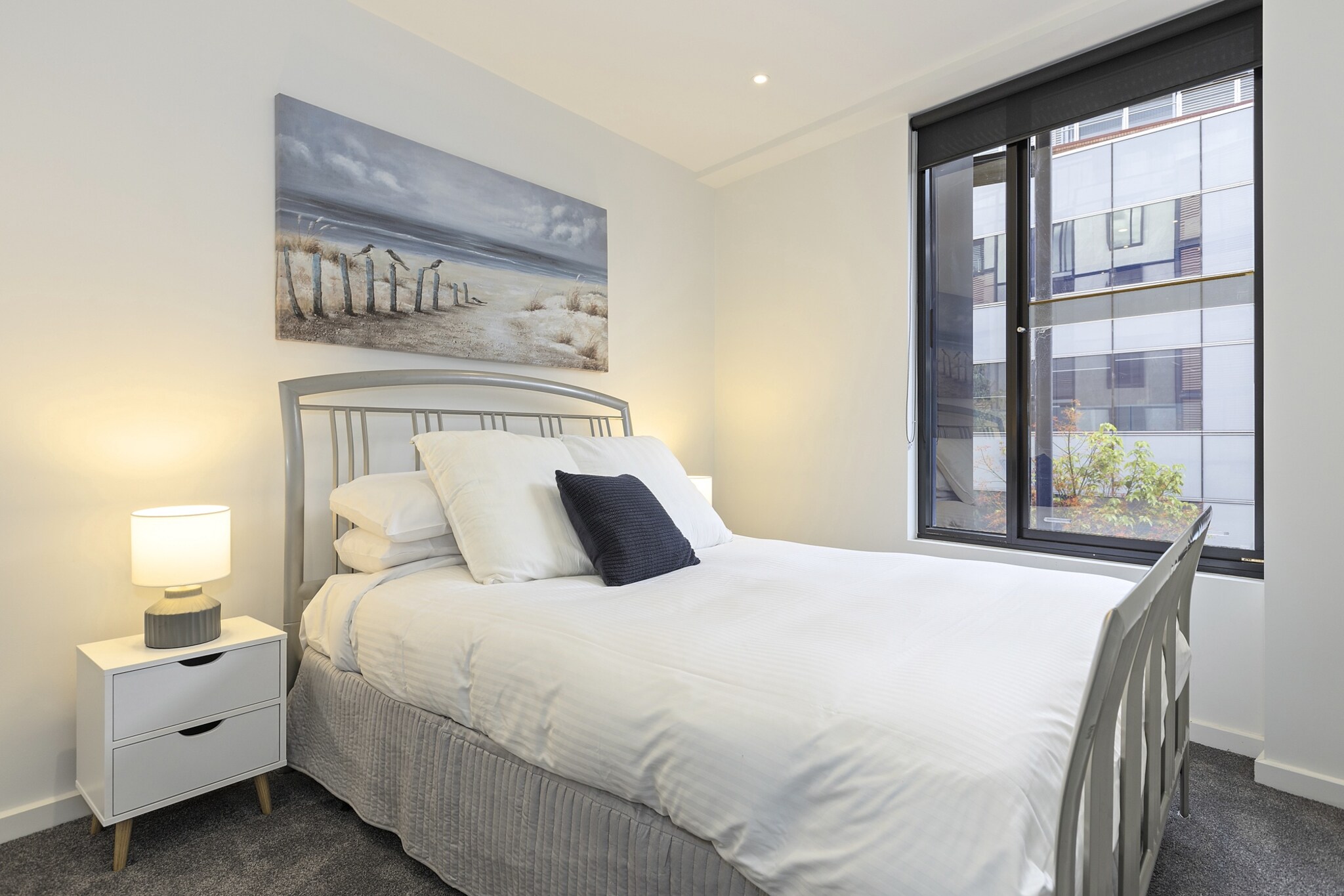 Bed Linen, Desk, Hot Water, Internet Access DSL, Wardrobe, Living room(TV, air conditioning), Kitchen(dining table, stove, electric kettle, toaster, coffee machine, oven, microwave, dishwasher, fridge, dishes and cutlery, Cooking basics, Wine glasses), bedroom(Queen Bed), bedroom(Queen Bed), bedroom(2x single bed), bathroom(tumble dryer, washing machine, iron, hairdryer, Towels/Sheets (Incl.), shampoo, body soap, Essentials, Conditioner, Shower gel), bathroom, First Aid, Beach, Play area, bath tub, cot, balcony or terrace, heating, Dedicated workspace, Coffee, Long term stays allowed, Room-darkening shades