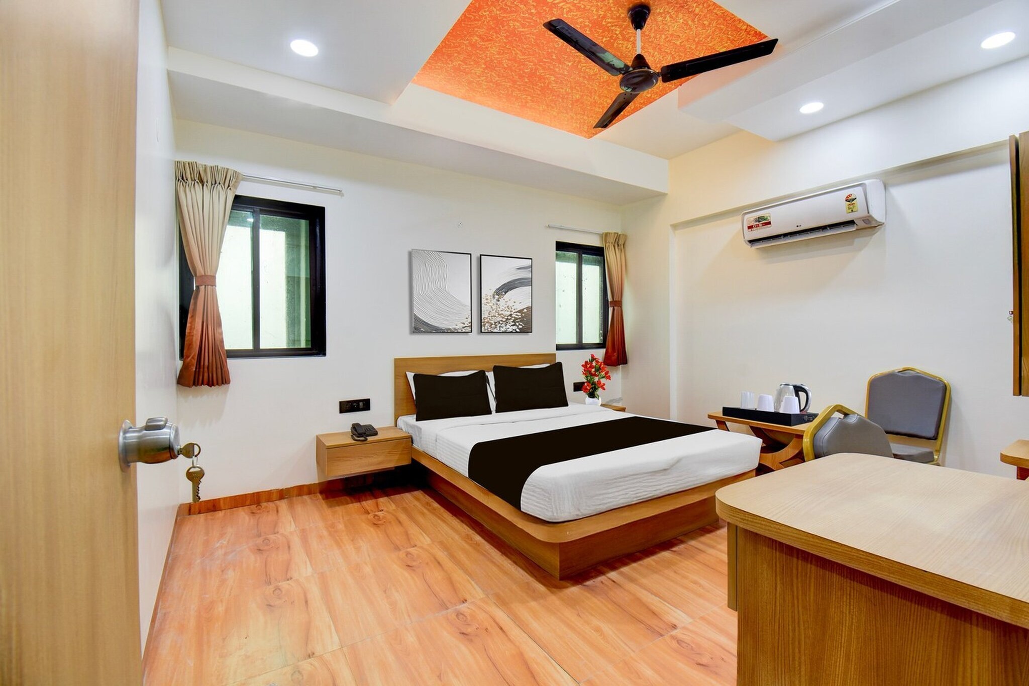 Located within 10 km of University of Pune and 12 km of Pataleshwar Cave Temple, Townhouse Balewadi Stadium Pune Formerly Hotel Sarovar provides rooms with air conditioning and a private bathroom in Pune. This 4-star hotel offers room service, a 24-hour front desk and free WiFi. The hotel features family rooms.
Guest rooms at the hotel are equipped with a seating area, a flat-screen TV with satellite channels and a private bathroom with free toiletries and a bath or shower. The rooms include a desk.
Fergusson College is 13 km from Townhouse Balewadi Stadium Pune Formerly Hotel Sarovar, while Srimant Dagadusheth Halwai Ganapati Temple is 14 km away. Pune International Airport is 22 km from the property.
1. Unmarried couples are warmly welcome at this property.
2. Guests with local ID proof are warmly welcome.
Early Check-In Policy: A full day’s room rate will be charged for check-ins before 6:00 AM. Complimentary early check-in is available between 6:00 AM and 10:00 AM, subject to room availability.
Check-in is only available to guests aged 18 and above. Please provide a government-issued ID to confirm your age.