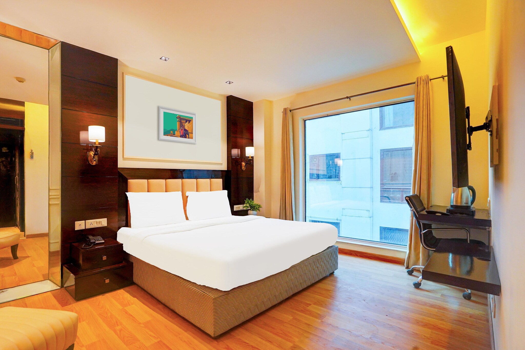 Premium Stays in the Heart of South Delhi is situated in New Delhi, 4.8 km from Humayun's Tomb and 7.5 km from Pragati Maidan. Featuring a shared lounge, the 3-star resort has air-conditioned rooms with free WiFi, each with a private bathroom. The accommodation features a shared kitchen and room service for guests.
At the resort, the rooms have a desk. All rooms at Premium Stays in the Heart of South Delhi are fitted with a seating area and a flat-screen TV with cable channels.
Guests at the accommodation can enjoy a continental breakfast. At Premium Stays in the Heart of South Delhi you will find a restaurant serving Indian cuisine.
Speaking Bengali, English, Hindi and Malayalam at the reception, staff are always on hand to help.
Lodhi Gardens is 7.6 km from the resort, while India Gate is 7.7 km from the property. Delhi International Airport is 19 km away.
Unmarried couples are warmly welcome at this property.
Guests with local ID proof are warmly welcome.
Apologies, but we are currently unable to host foreign nationals at this property.
Early Check-In Policy: A full day’s room rate will be charged for check-ins before 6:00 AM. Complimentary early check-in is available between 6:00 AM and 10:00 AM, subject to room availability.
Check-in is only available to guests aged 18 and above. Please provide a government-issued ID to confirm your age.