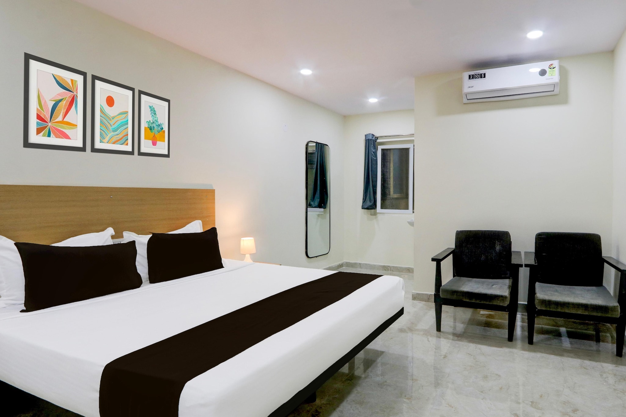Located within 13 km of City Centre Mall and 14 km of Ravindra Bharathi, Mordern Stay at Kukatpally Hyderabad provides rooms with air conditioning and a private bathroom in Kukatpalli. Among the facilities at this property are room service and a 24-hour front desk, along with free WiFi throughout the property. The property is non-smoking and is set 14 km from ISB.
Guest rooms at the hotel are equipped with a seating area, a flat-screen TV with satellite channels and a private bathroom with free toiletries and a bath or shower. All guest rooms include a desk.
Hussain Sagar Lake is 14 km from Mordern Stay at Kukatpally Hyderabad, while AP State Archaeology Museum is 14 km away. Rajiv Gandhi International Airport is 40 km from the property.
Unmarried couples are warmly welcome at this property.
Guests with local ID proof are warmly welcome.
Early Check-In Policy: A full day’s room rate will be charged for check-ins before 6:00 AM.
Complimentary early check-in is available between 6:00 AM and 10:00 AM, subject to room availability.
Check-in is only available to guests aged 18 and above. Please provide a government-issued ID to confirm your age.
