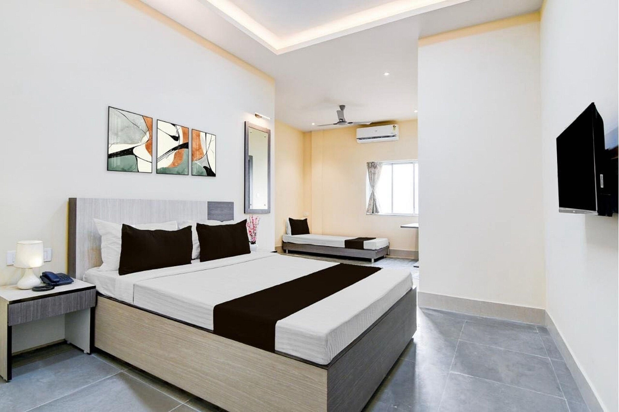Enjoy a comfortable and hassle-free experience at our thoughtfully designed property. Each room is equipped with modern amenities, cozy bedding, and elegant decor to make you feel right at home. Located conveniently with easy access to public transport and major attractions, it's perfect for both business and leisure travelers. Cleanliness and guest comfort are our top priorities, and our team is available 24/7 to assist you throughout your stay.
Unmarried couples are warmly welcome at this property.
Guests with local ID proof are warmly welcome.
Foreign guests are welcome and allowed to stay at this property without any restrictions
Early Check-In Policy: A full day’s room rate will be charged for check-ins before 6:00 AM. Complimentary early check-in is available between 6:00 AM and 10:00 AM, subject to room availability.
Check-in is only available to guests aged 18 and above. Please provide a government-issued ID to confirm your age.
