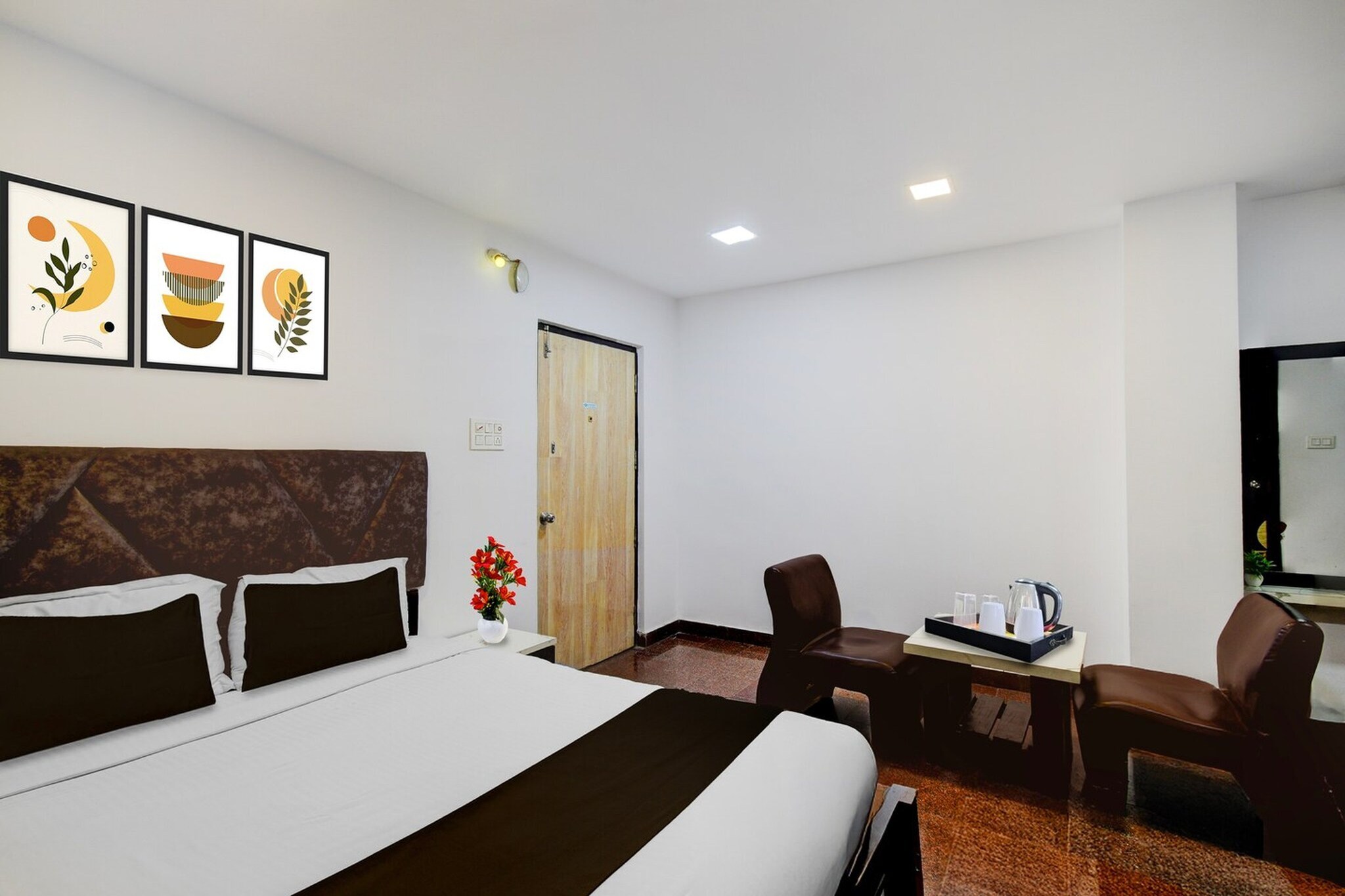 Located within 14 km of Ramoji Film City and 17 km of Charminar, Super Townhouse Oak Q-City Techno Park provides rooms with air conditioning and a private bathroom in Hyderabad. Among the facilities at this property are a shared lounge and room service, along with free WiFi throughout the property. The hotel features family rooms.
Guest rooms at the hotel are equipped with a seating area, a flat-screen TV with satellite channels and a private bathroom with free toiletries and a bath or shower. All units include a desk.
Speaking English, Hindi and Telugu, staff will be happy to provide guests with practical guidance on the area at the 24-hour front desk.
Mecca Masjid is 17 km from Super Townhouse Oak Q-City Techno Park, while Chowmahalla Palace is 18 km away. Rajiv Gandhi International Airport is 29 km from the property.
Unmarried couples are warmly welcome at this property.
Guests with local ID proof are warmly welcome.
Foreign guests are welcome and allowed to stay at this property without any restrictions.
Early Check-In Policy: A full day’s room rate will be charged for check-ins before 6:00 AM. Complimentary early check-in is available between 6:00 AM and 10:00 AM, subject to room availability.
Check-in is only available to guests aged 18 and above. Please provide a government-issued ID to confirm your age.