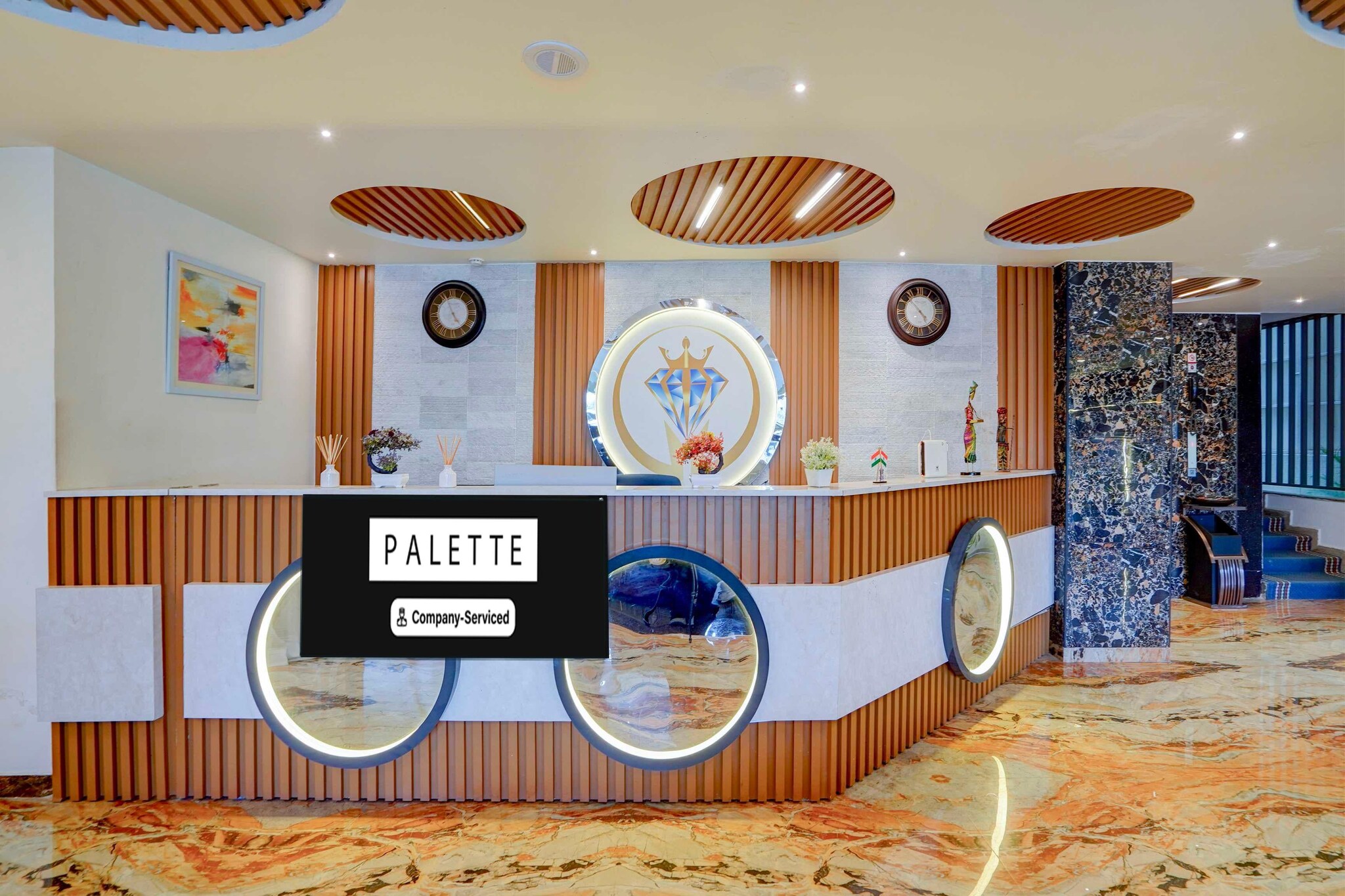Ground floor: (bedroom(double bed, TV, seating area, air conditioning, telephone), bathroom(bathtub or shower, washbasin, toilet, Towels incl., shampoo, body soap, hot water), lift)