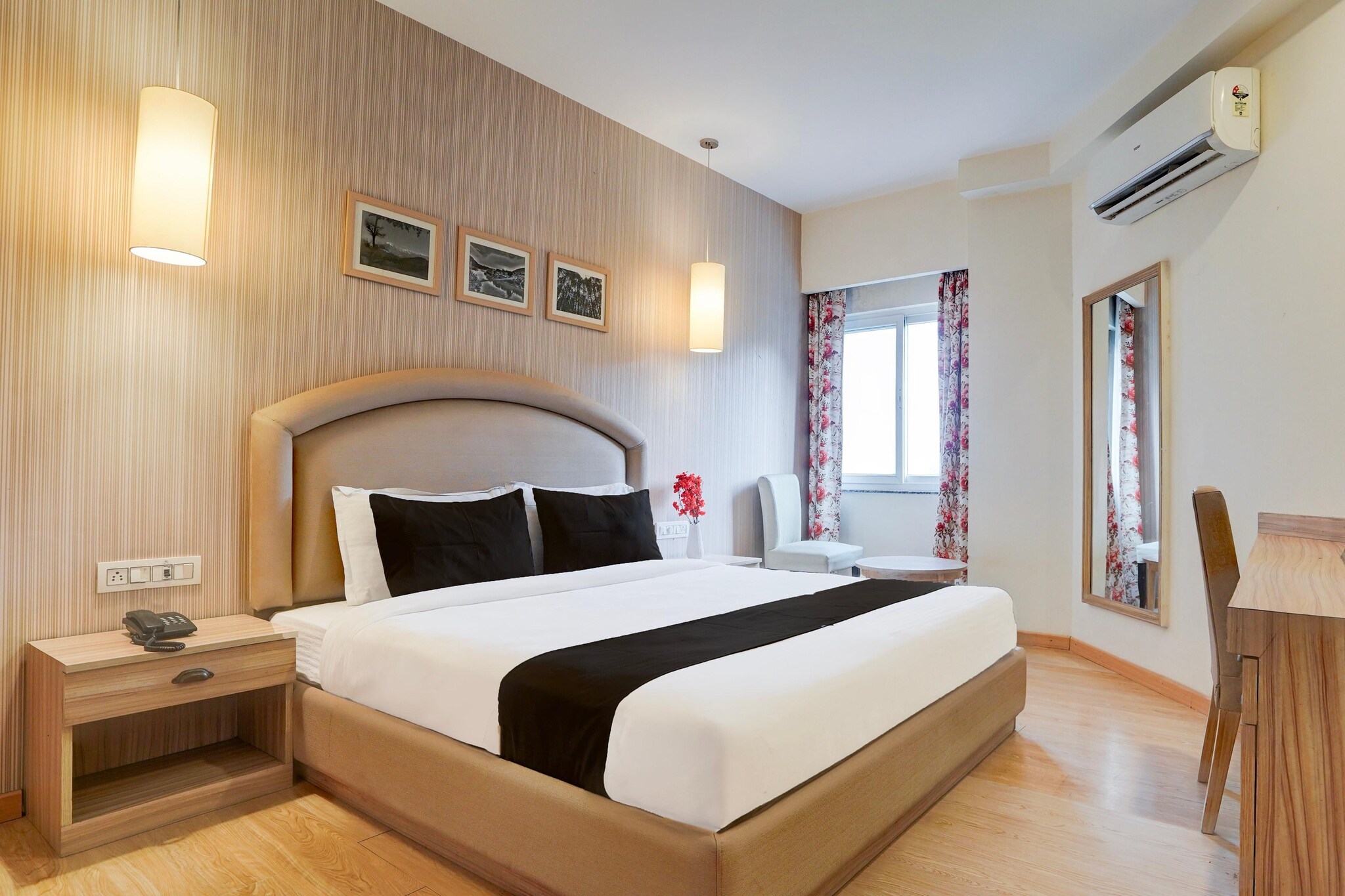 Elegant Stays with Rooftop Restro and Hill view is situated in Dehradun, within 23 km of Gun Hill Point, Mussorie and 3.6 km of Dehradun Clock Tower. With a restaurant, the 4-star hotel has air-conditioned rooms with free WiFi, each with a private bathroom. The accommodation features room service and a 24-hour front desk for guests.
The rooms at the hotel are fitted with a seating area, a TV and a safety deposit box. All rooms have a desk.
Guests at Elegant Stays with Rooftop Restro and Hill view can enjoy an à la carte breakfast.
Dehradun Station is 5.2 km from the accommodation, while Indian Military Academy is 10 km from the property. Dehradun Airport is 25 km away.
Unmarried couples are warmly welcome at this property.
Guests with local ID proof are warmly welcome.
Early Check-In Policy: A full day’s room rate will be charged for check-ins before 6:00 AM.
Complimentary early check-in is available between 6:00 AM and 10:00 AM, subject to room availability.
Check-in is only available to guests aged 18 and above. Please provide a government-issued ID to confirm your age.