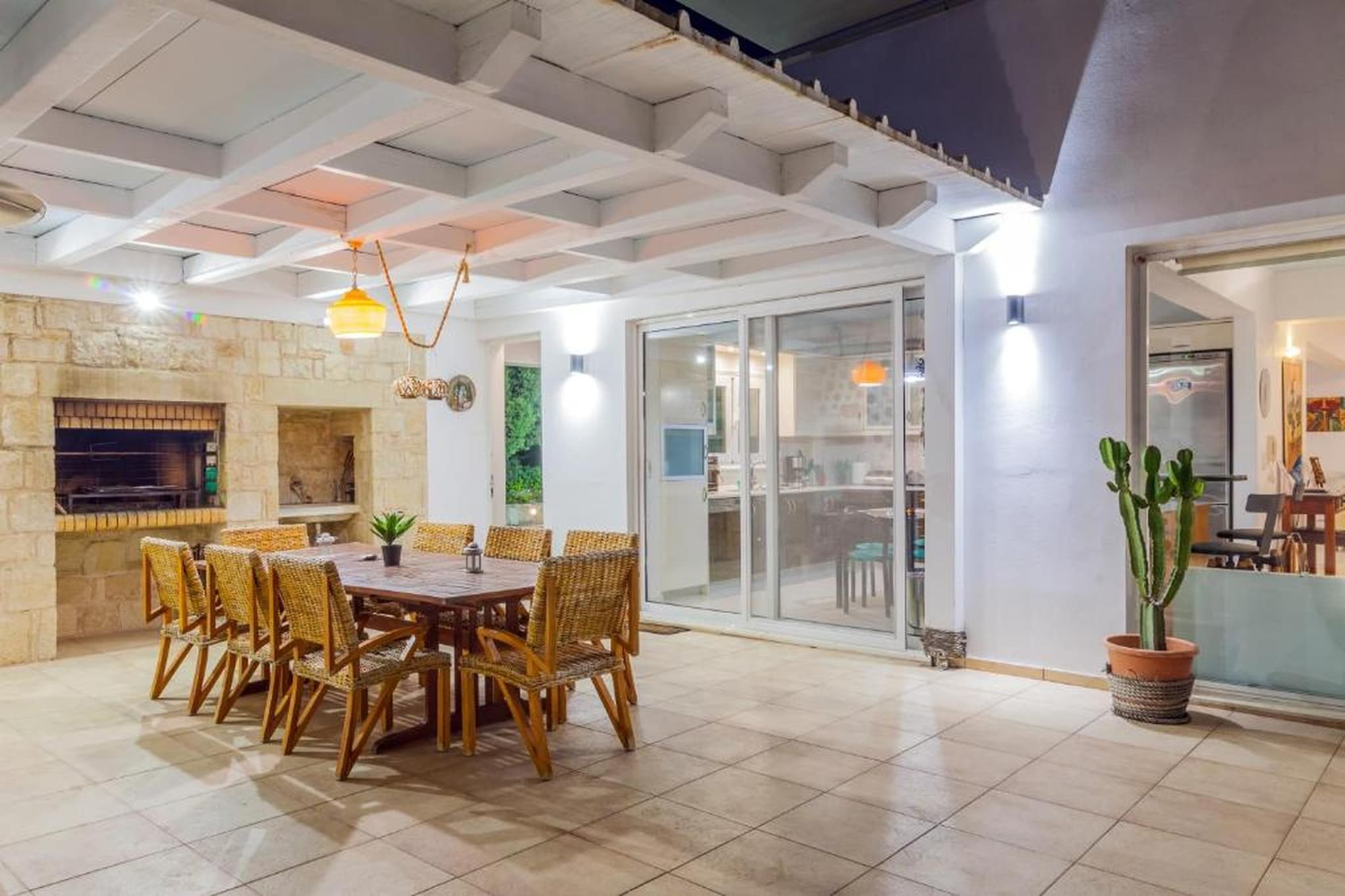 Designed for relaxed outdoor living, this spacious villa near Heraklion offers a private setting where open views and warm Mediterranean weather shape the experience. With a private pool and generous outdoor areas, it is well-suited for families or groups looking to combine comfort with privacy on the island of Crete.

Inside, the villa features five bedrooms and accommodates up to twelve guests, offering a mix of double and single beds, including two sofa beds in the living room, arranged across the villa for a flexible and comfortable layout. The living area is bright and open, with a seating space, a TV and a dining area designed for shared moments. A fully equipped kitchen includes essential appliances such as an oven, refrigerator, dishwasher and coffee machine, allowing for easy meal preparation. The property also includes multiple bathrooms with a bath or shower, supporting convenience for group stays. Additional amenities such as WiFi, air conditioning, a washing machine and private parking ensure a comfortable and practical stay throughout.

Outside, the villa centres around a private swimming pool with surrounding terrace space, offering room for sunbathing, wellness options, outdoor dining or relaxing in the open air. Garden areas and outdoor seating with a grill create a natural extension of the living space, making it easy to spend time and share meals outside throughout the day.

Located near Heraklion, the villa provides access to beaches, local tavernas and cultural sites such as the Palace of Knossos and the historic city centre. Whether exploring the island or enjoying the privacy of your own space, this villa offers a well-rounded base for a memorable stay in Crete.