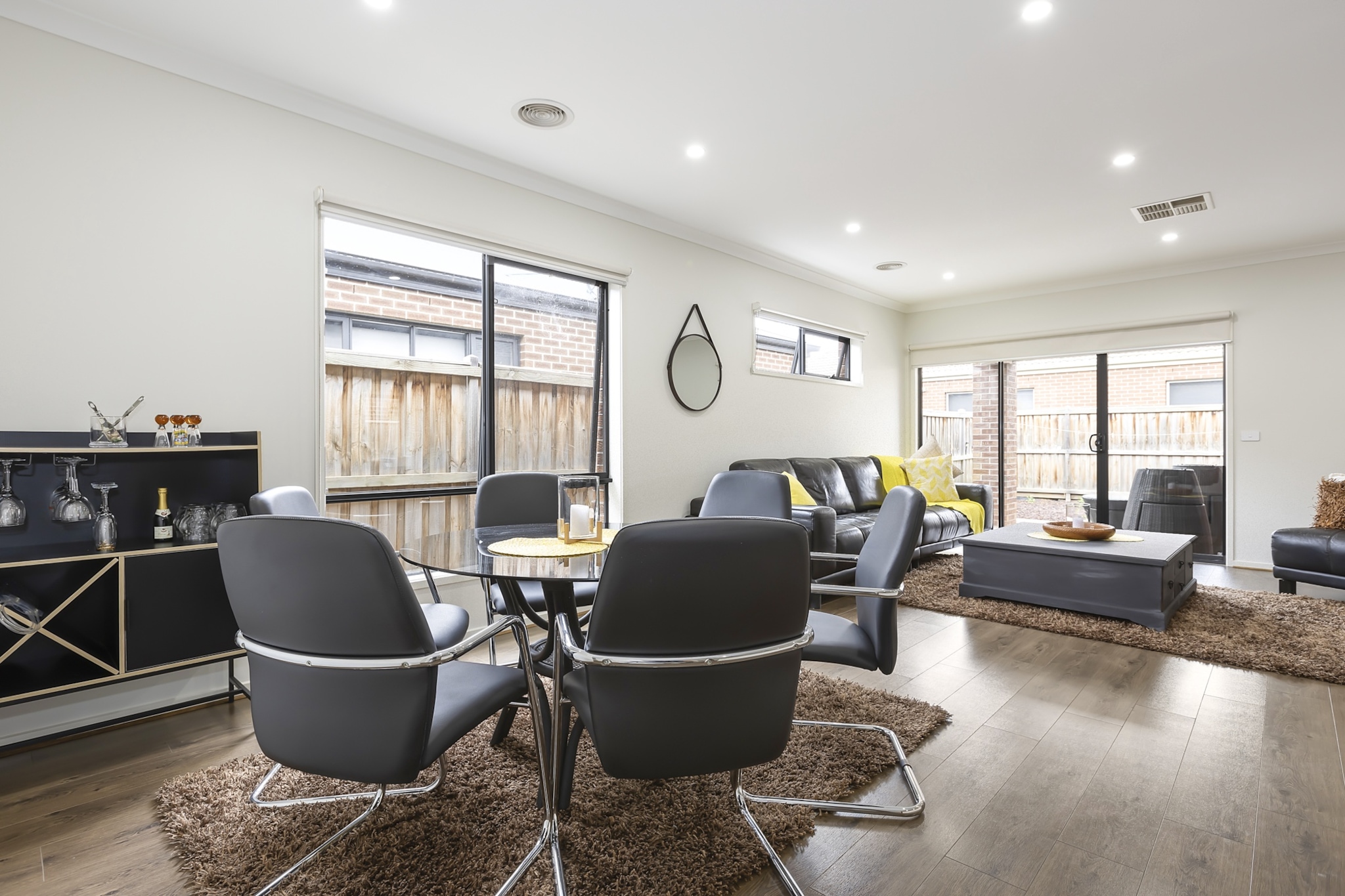 Property description
This spacious house in the heart of Lara offers a relaxing retreat with five bedrooms, two bathrooms, and a large garden perfect for family gatherings. The home includes modern amenities, a fully equipped kitchen, and a private garage with ample parking. Situated in a peaceful neighbourhood, it’s ideal for families or groups seeking comfort and space while being close to local parks, shopping, and transport links.
The space
This family sized home in Lara provides ample space for groups or families with its five well-sized bedrooms, two bathrooms, and large living areas. The open-plan living and dining areas offer a bright, welcoming environment, ideal for both relaxation and family meals. The fully equipped kitchen allows for easy home cooking, while the large garden outside is perfect for children to play or hosting a BBQ.
 
The bedrooms are generously sized, with three featuring queen-sized beds and two with single beds, each equipped with blackout blinds for restful sleep. Air conditioning, ceiling fans, and heaters ensure comfort in all rooms, with a ducted heating system throughout the house.
 
The bathrooms are modern and fully functional, with one being attached to the master bedroom as an ensuite. A private laundry with washer and dryer adds convenience, making longer stays easy.
 
For those traveling by car, the garage provides secure parking for multiple vehicles. The property also includes a private entrance, with steps leading to the front door, giving guests a sense of privacy and seclusion.