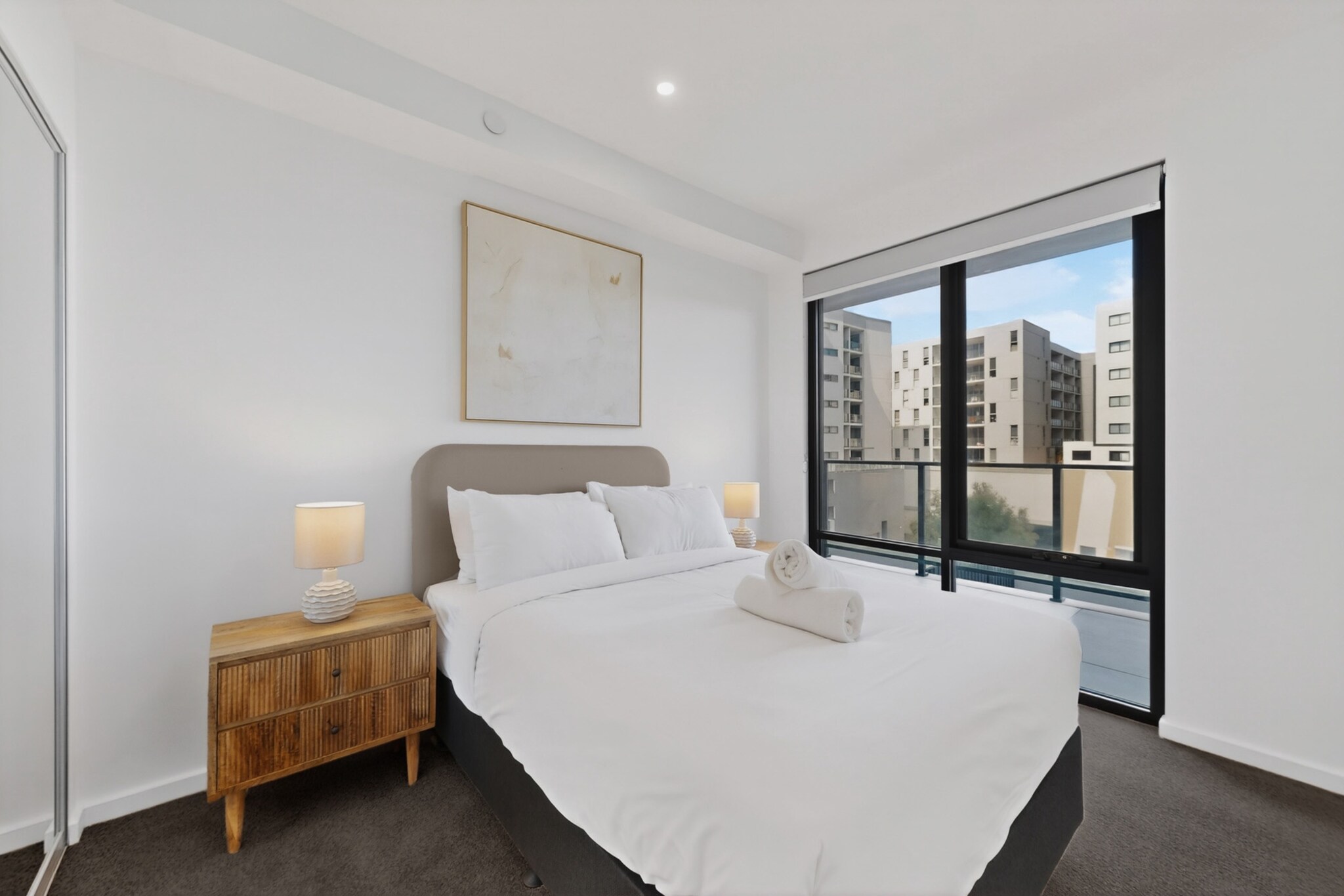 This newly developed 3-bedroom apartment in the heart of Cannington offers the perfect balance of comfort and convenience. With modern furnishings, air conditioning, and ample living space, this apartment provides a welcoming retreat. Guests can enjoy the ease of onsite parking, access to a rooftop garden, and a private balcony for relaxing evenings. The apartment is situated just moments from local shops, cafés, and public transport, making it ideal for both business and leisure stays.
Situated in the heart of Cannington, this newly developed apartment offers easy access to a range of exciting attractions. Whether you’re here for a business trip or a relaxing getaway, you’ll be close to some of Perth's best experiences.
 
Main Attractions:
 
- Westfield Carousel: A large shopping centre offering a wide range of retail stores, dining options, and entertainment, just a short drive away.
 
- Canning River Regional Park: Perfect for nature lovers, this tranquil park features walking trails, picnic areas, and birdwatching opportunities along the beautiful Canning River.
 
- Perth Zoo: Located just a short drive away, Perth Zoo is home to a variety of native and exotic animals, perfect for a day out with family or friends.
 
- The Perth Mint: Discover the rich history of Australia's gold rush with fascinating exhibits and the chance to see gold poured before your eyes.
 
- Cannington Leisureplex: This local leisure centre features a variety of sporting and recreational facilities, including a pool, gym, and outdoor activities.