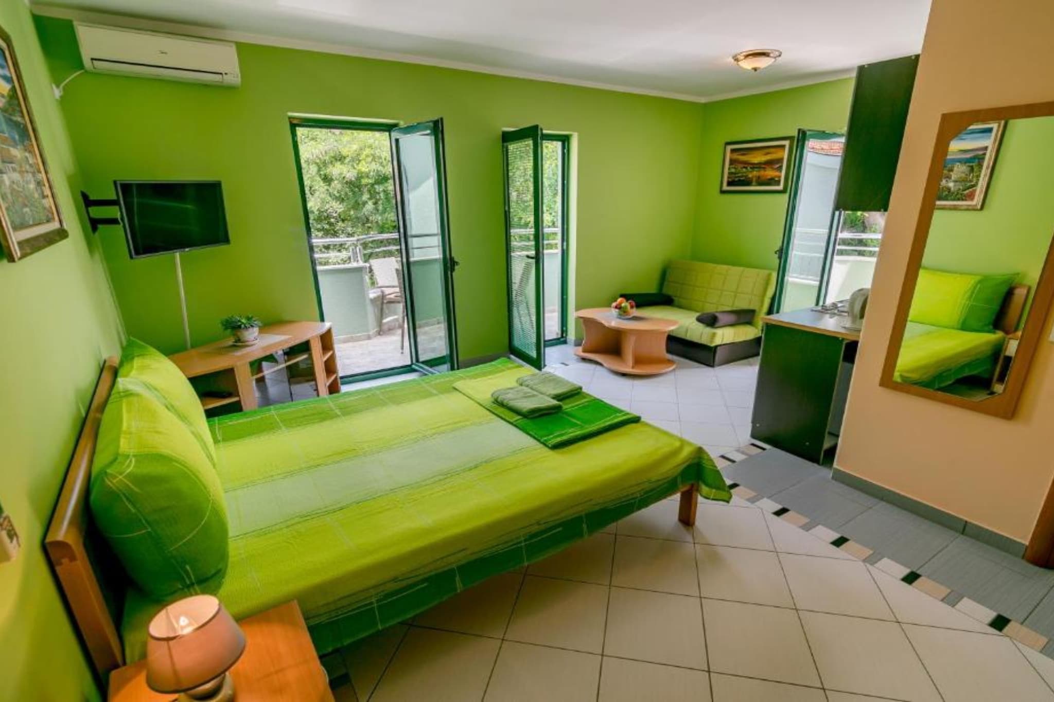 Amor Residence - Studio Apartment with Terrace and Partial Sea View (3 ) - Bedroom