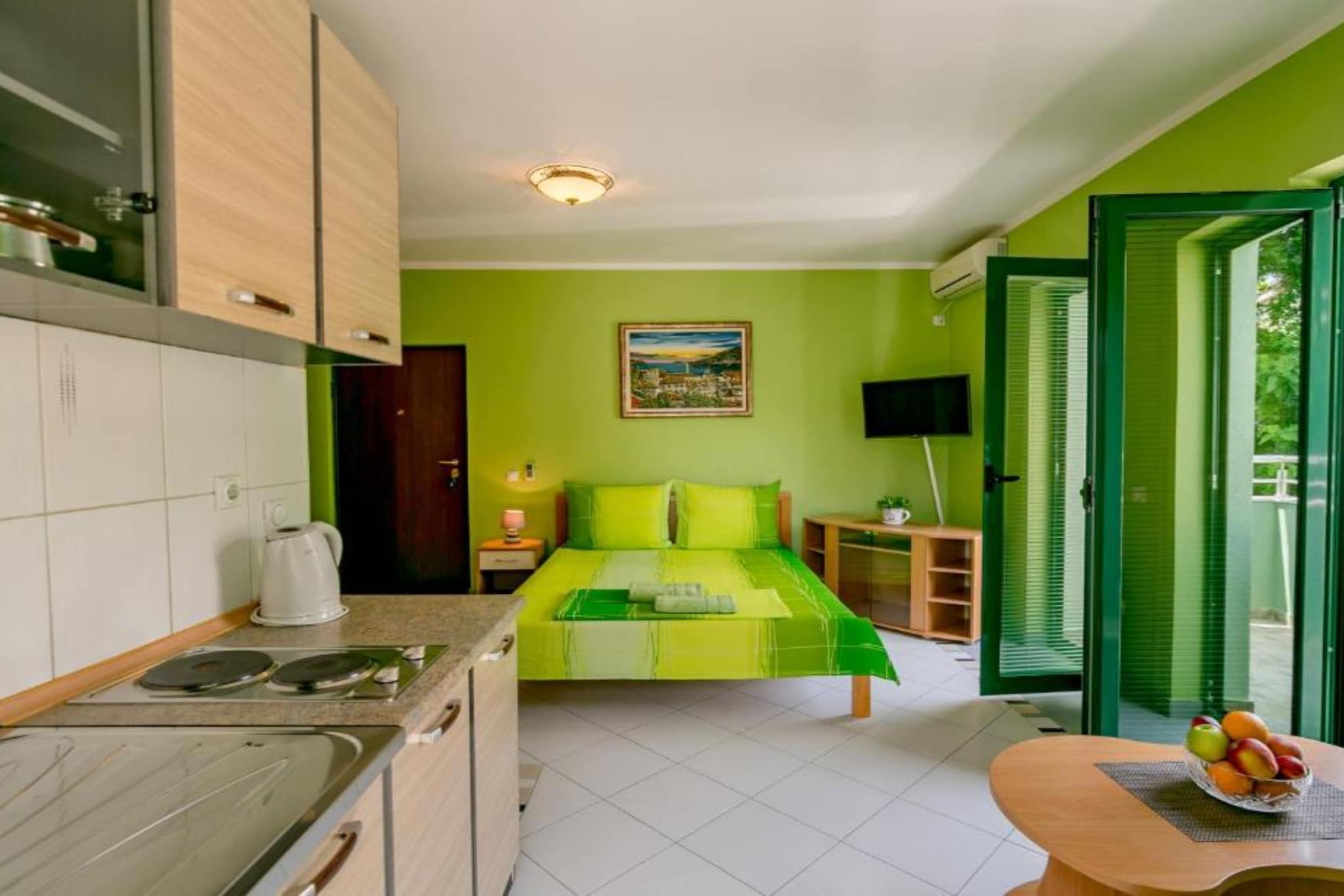Amor Residence - Studio Apartment with Terrace and Partial Sea View (3 ) - Bedroom